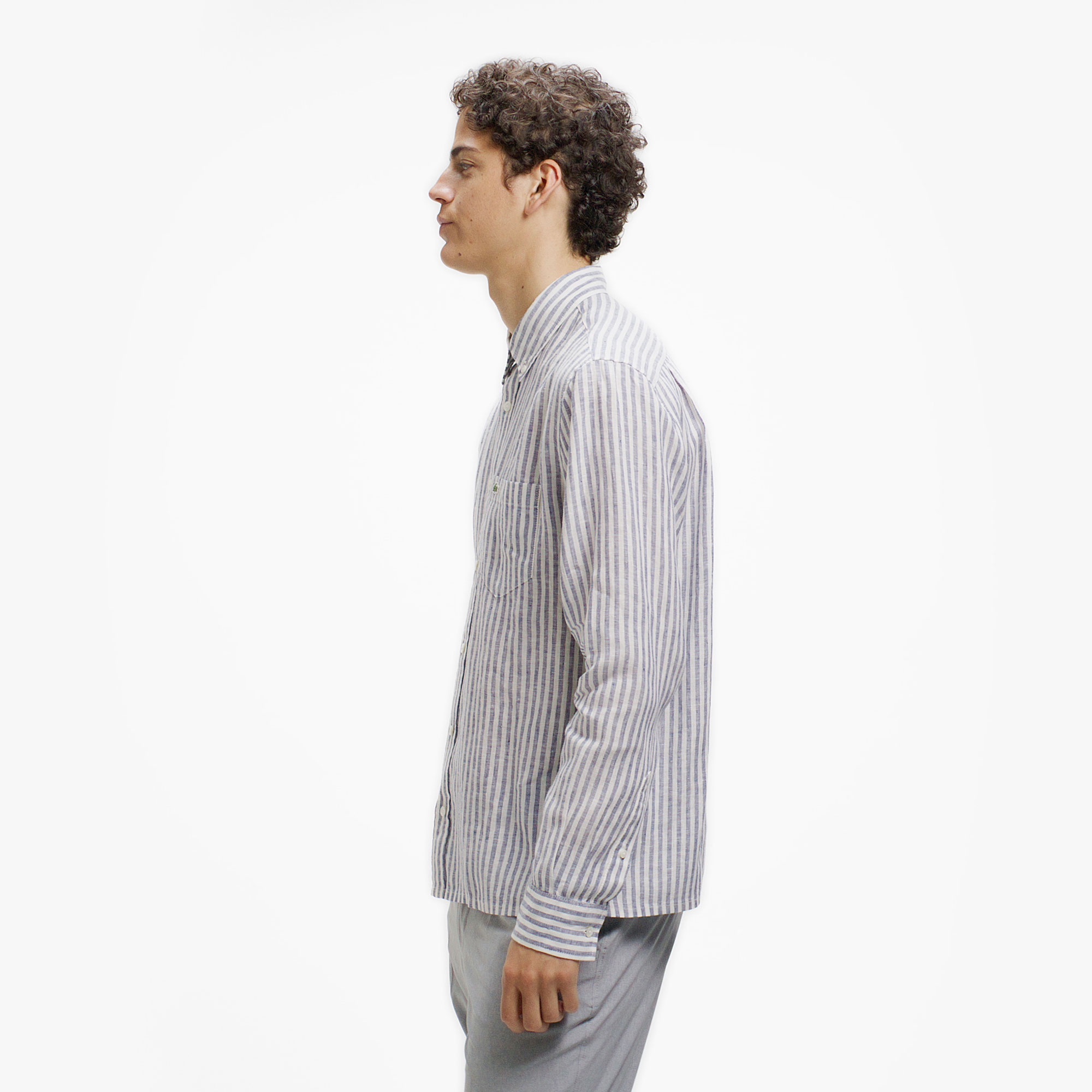 リネンストライプシャツ