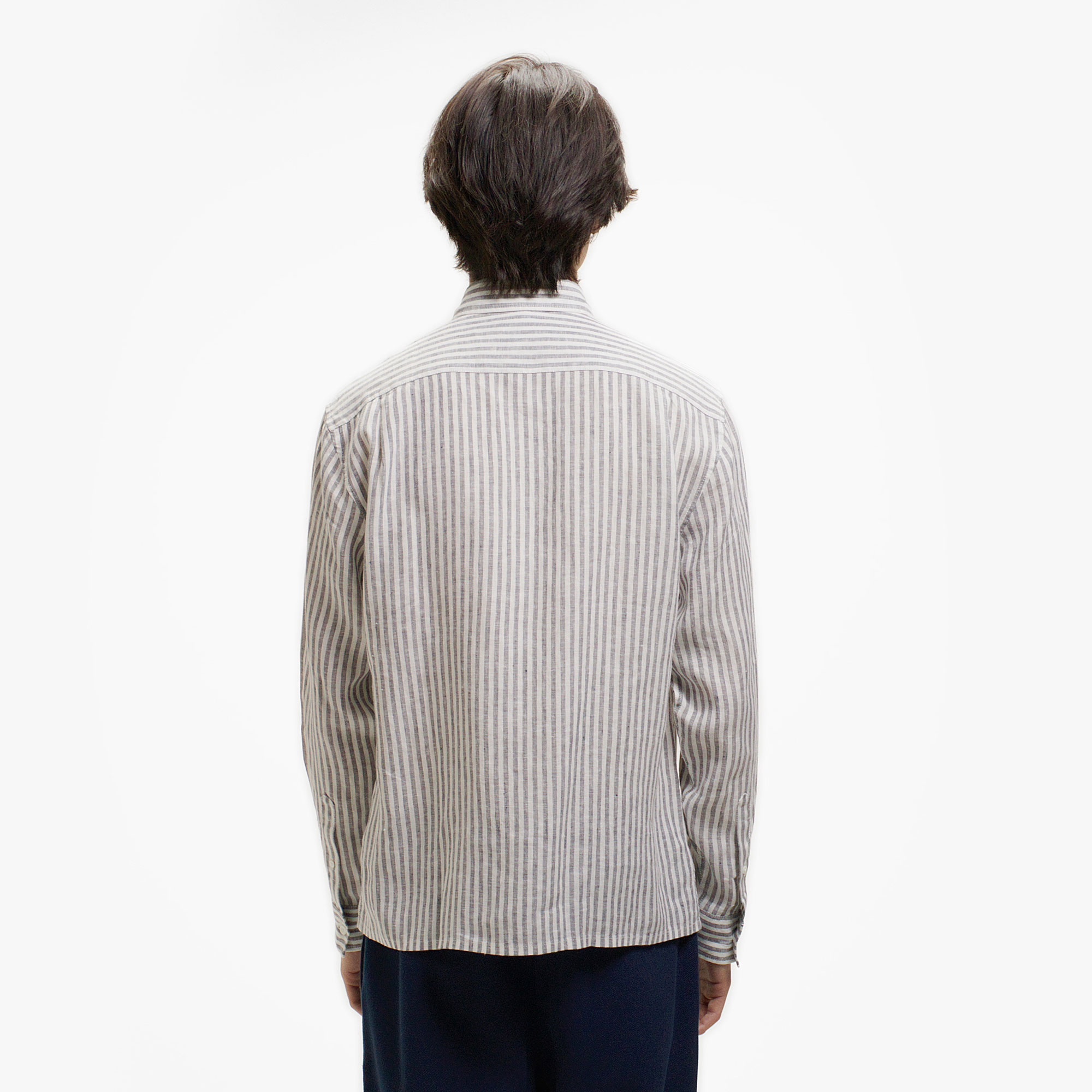 リネンストライプシャツ