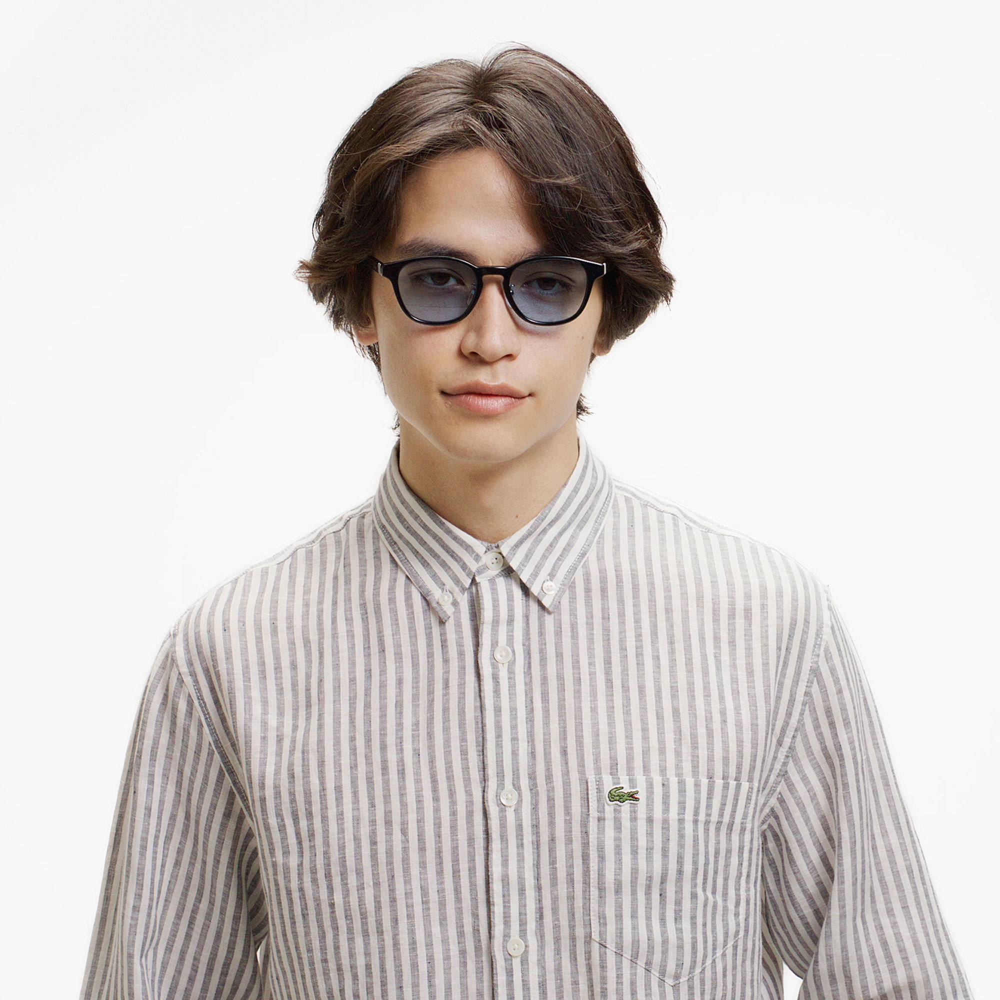 リネンストライプシャツ