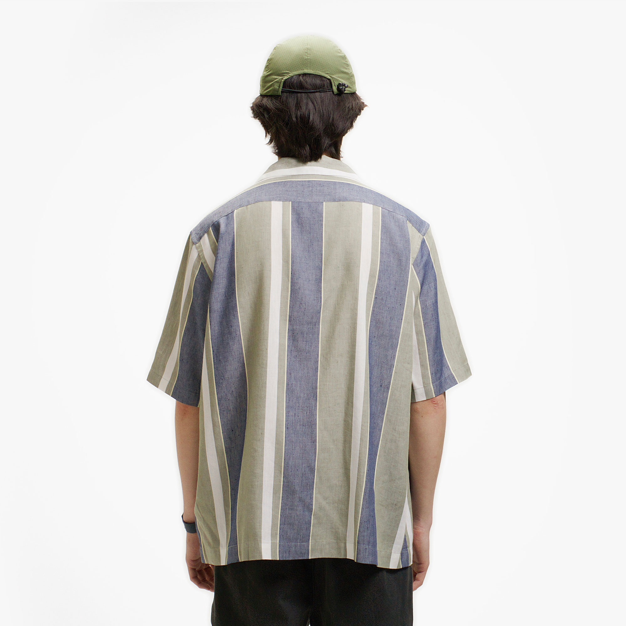 リネンブレンドオープンカラーシャツ