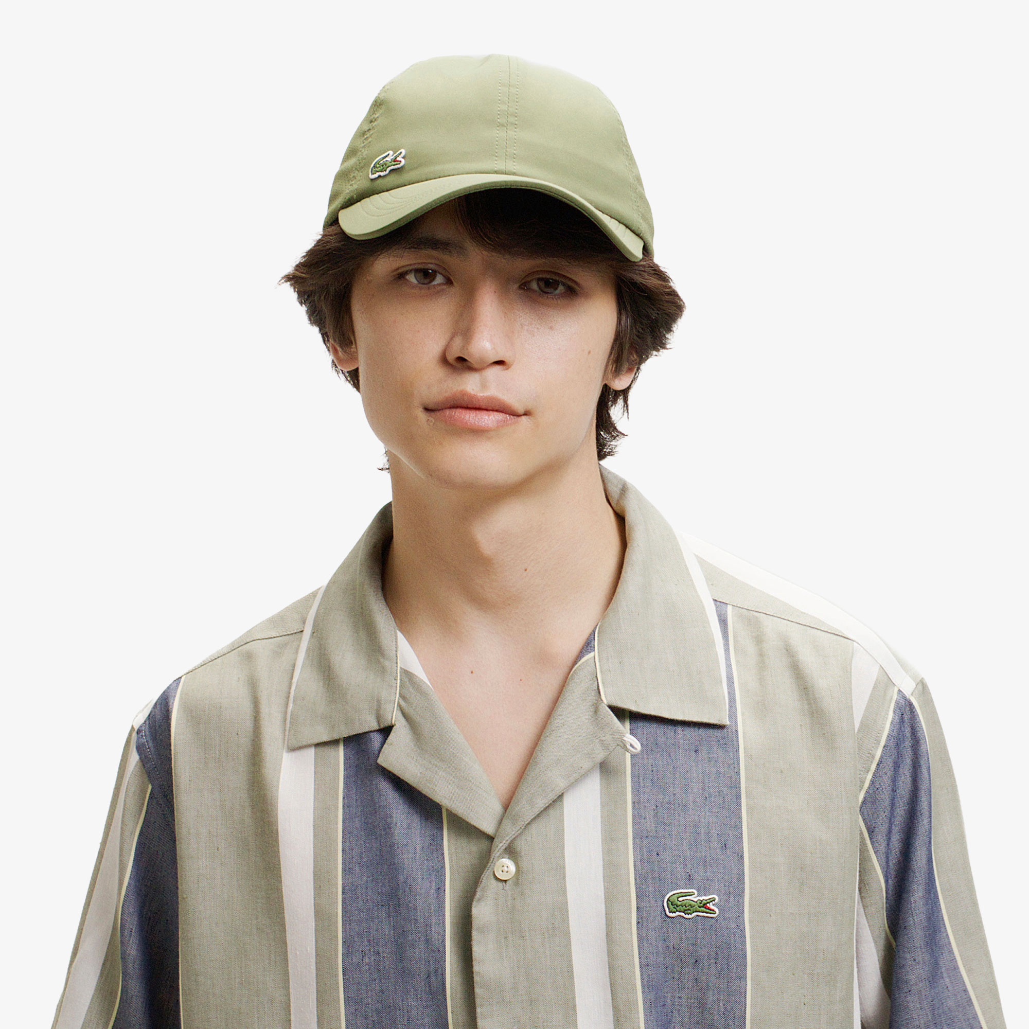 リネンブレンドオープンカラーシャツ