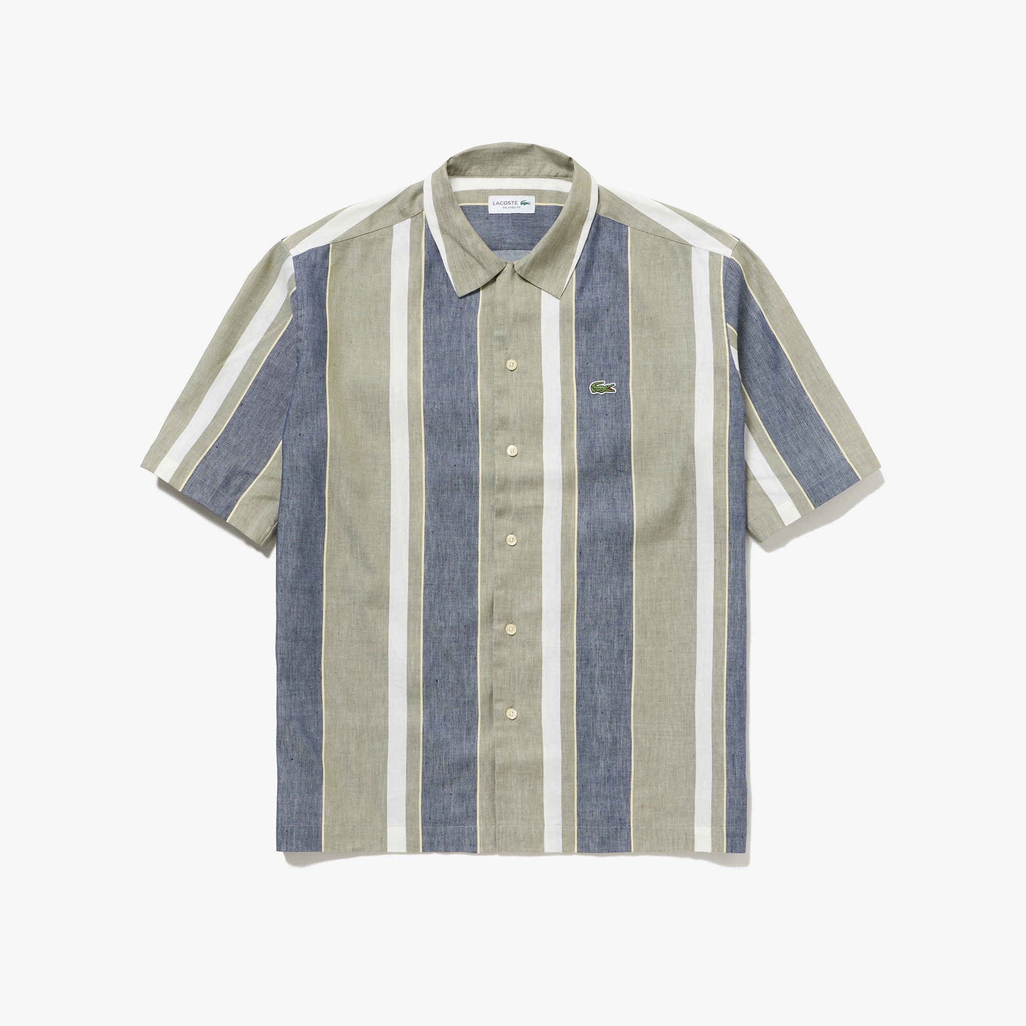 リネンブレンドオープンカラーシャツ