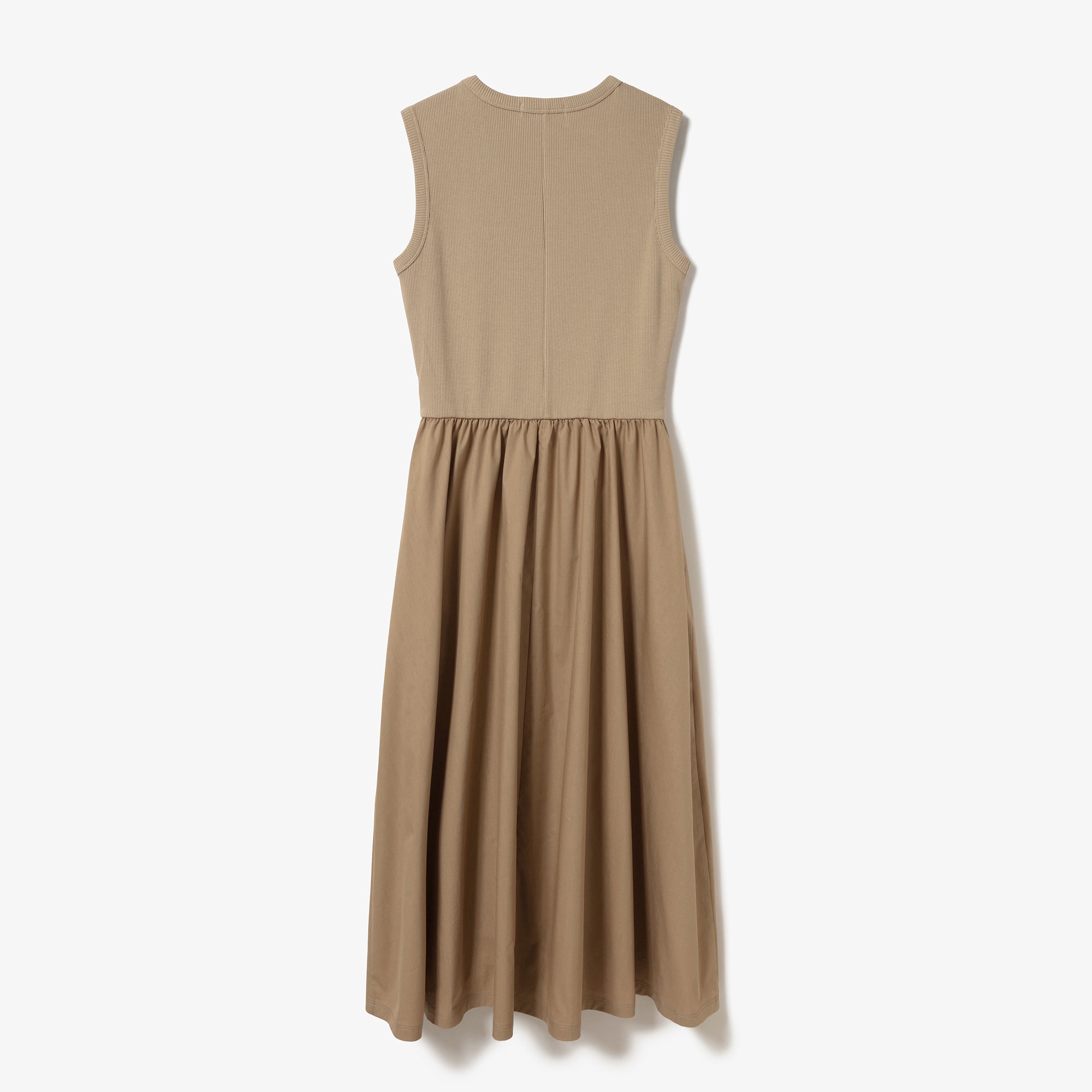 異素材コンビノースリーブドレス