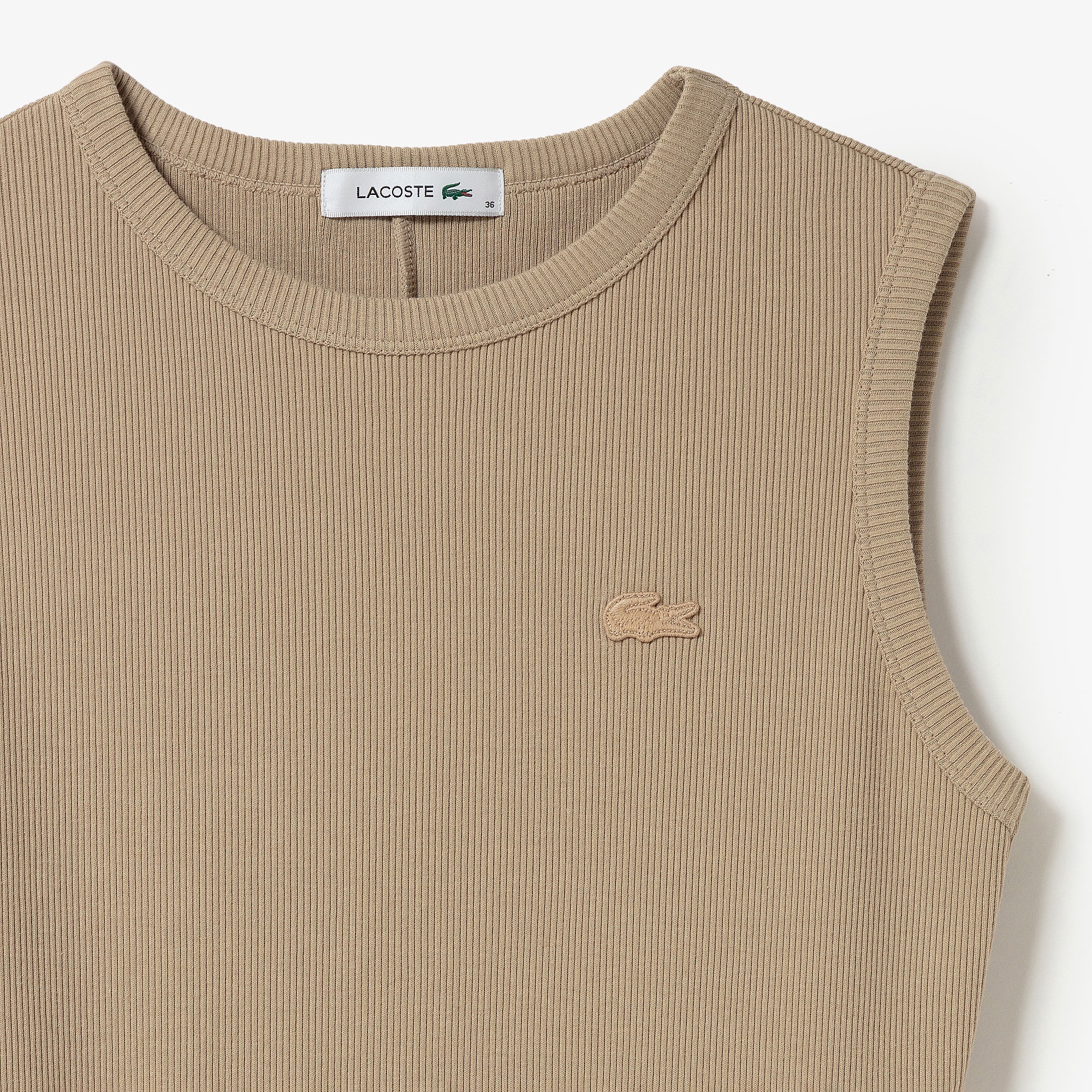 異素材コンビノースリーブドレス