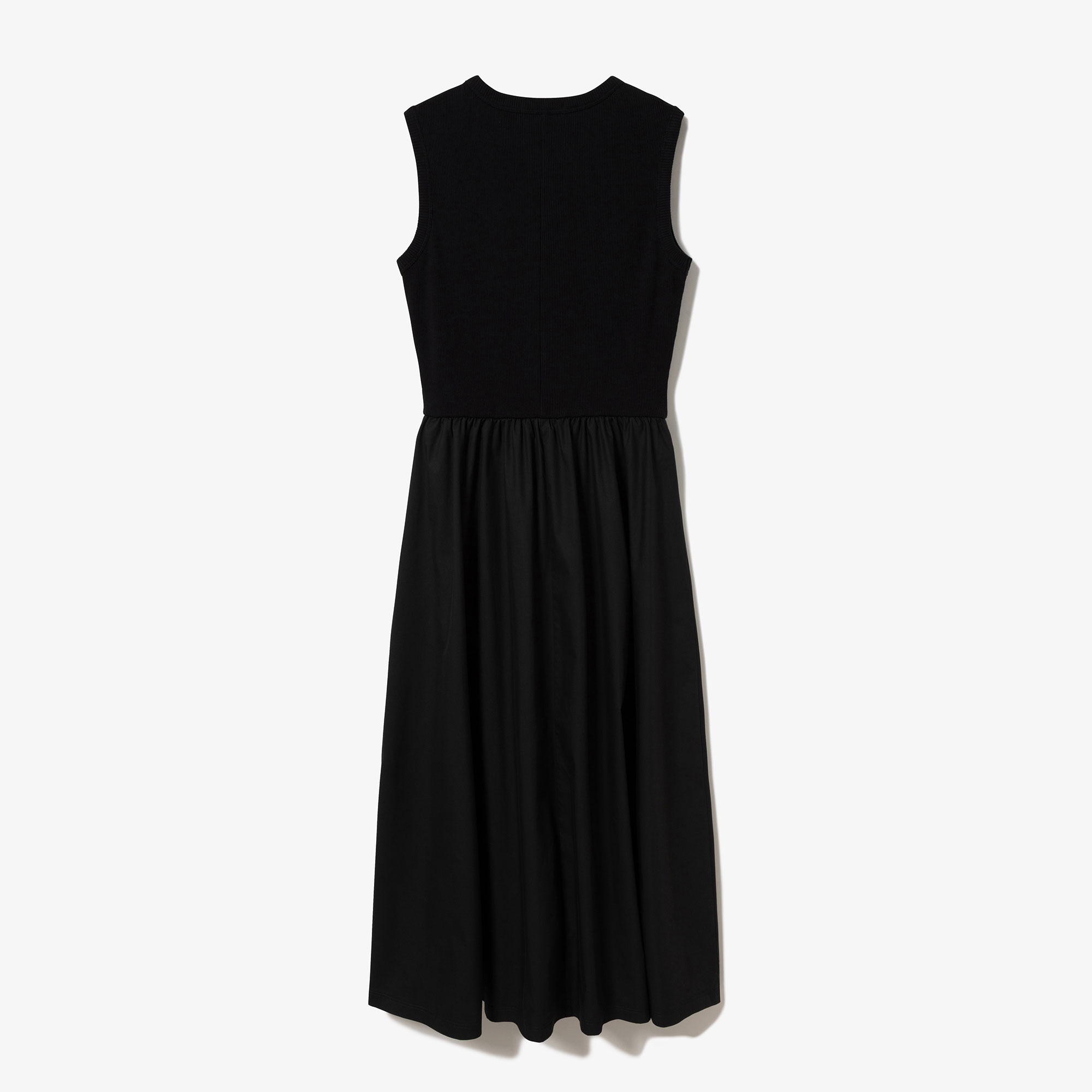 異素材コンビノースリーブドレス