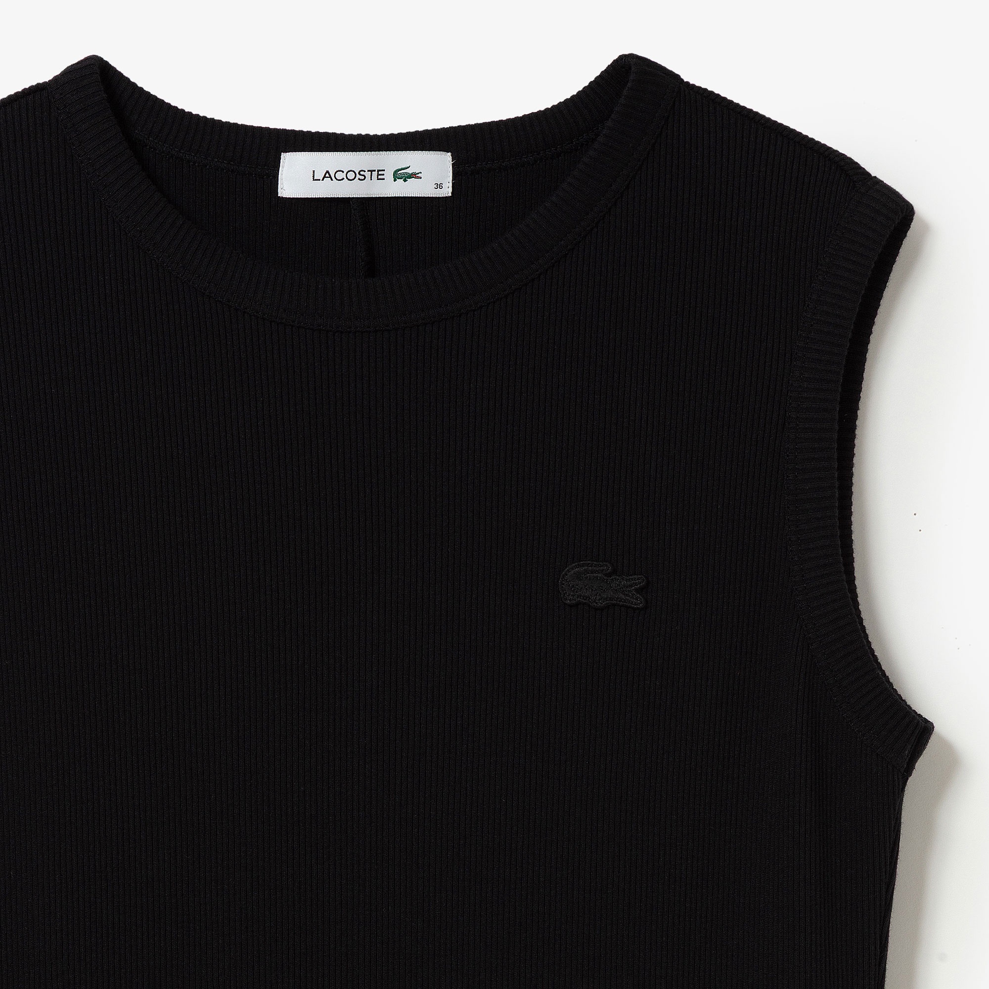 異素材コンビノースリーブドレス