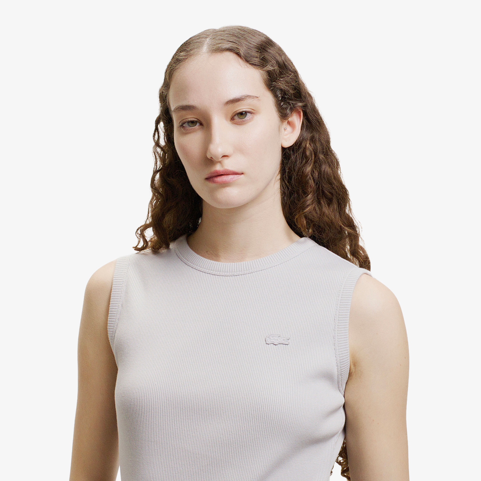 異素材コンビノースリーブドレス