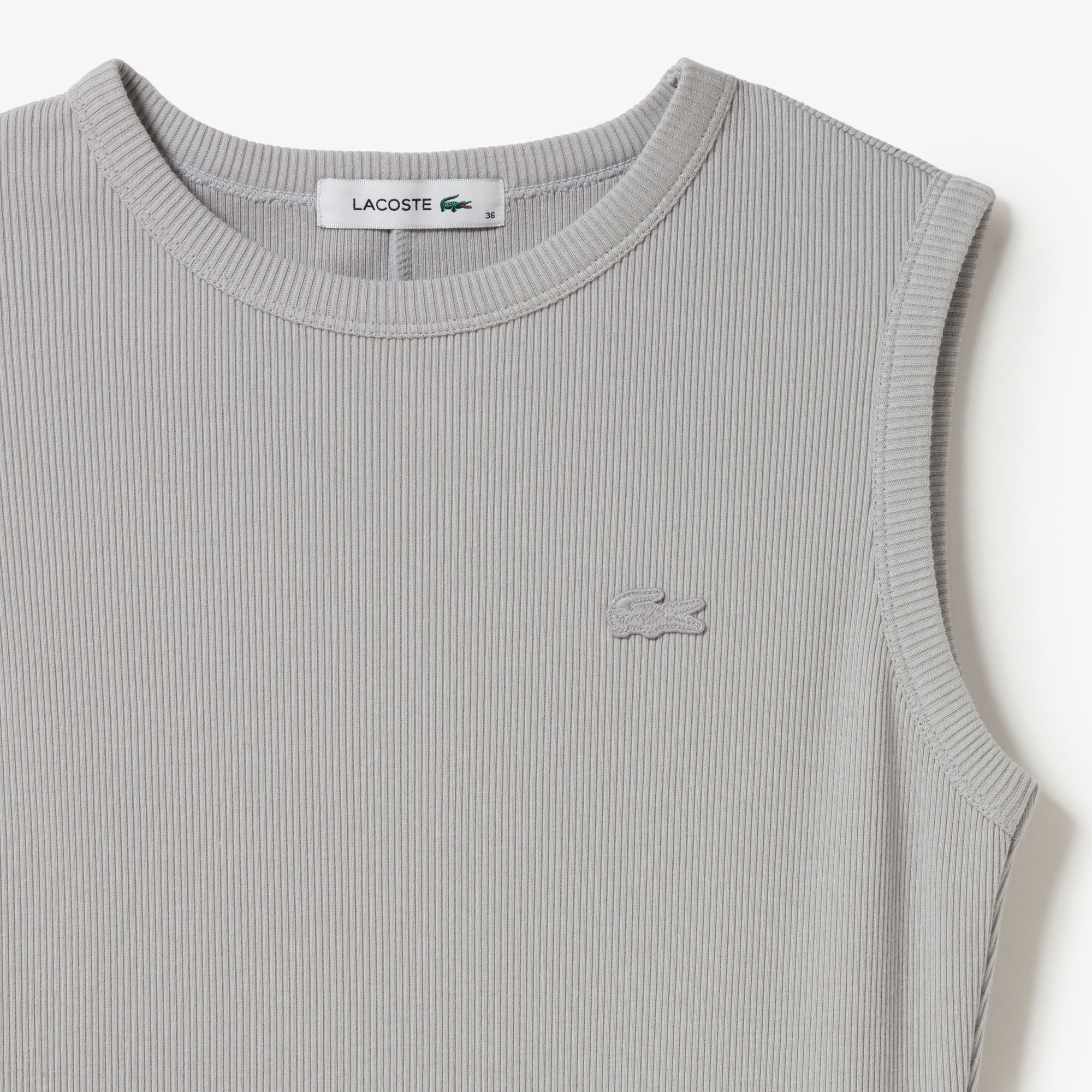 異素材コンビノースリーブドレス