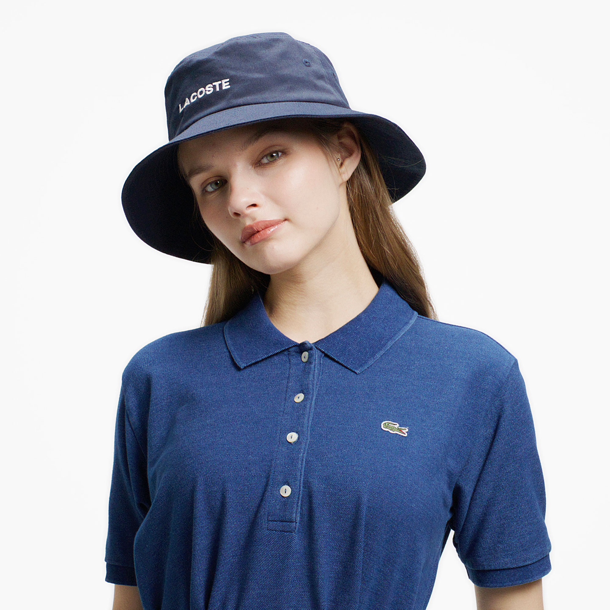 インディゴ鹿の子ポロドレス