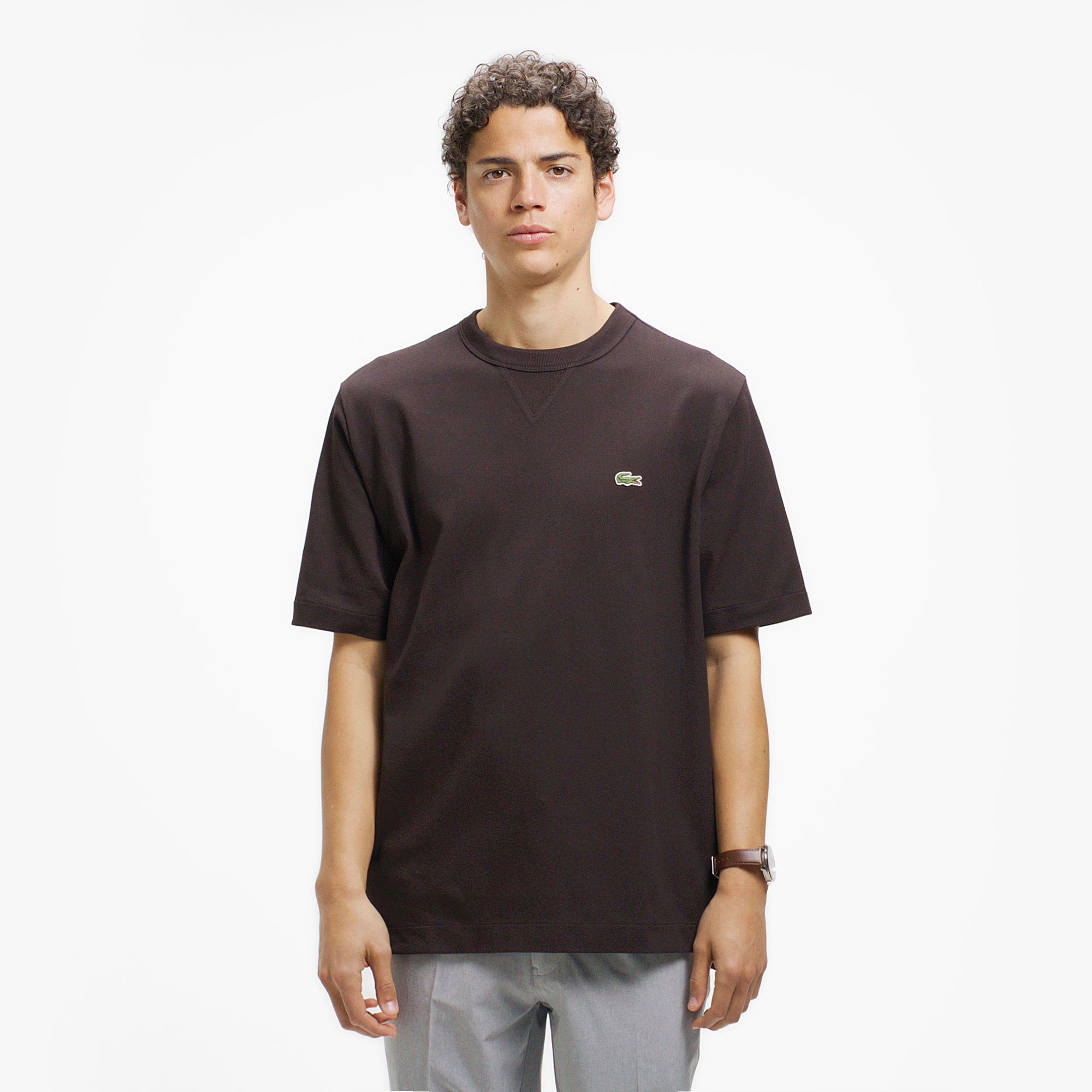 L.12.12アレンジ ガゼット付き鹿の子地Tシャツ