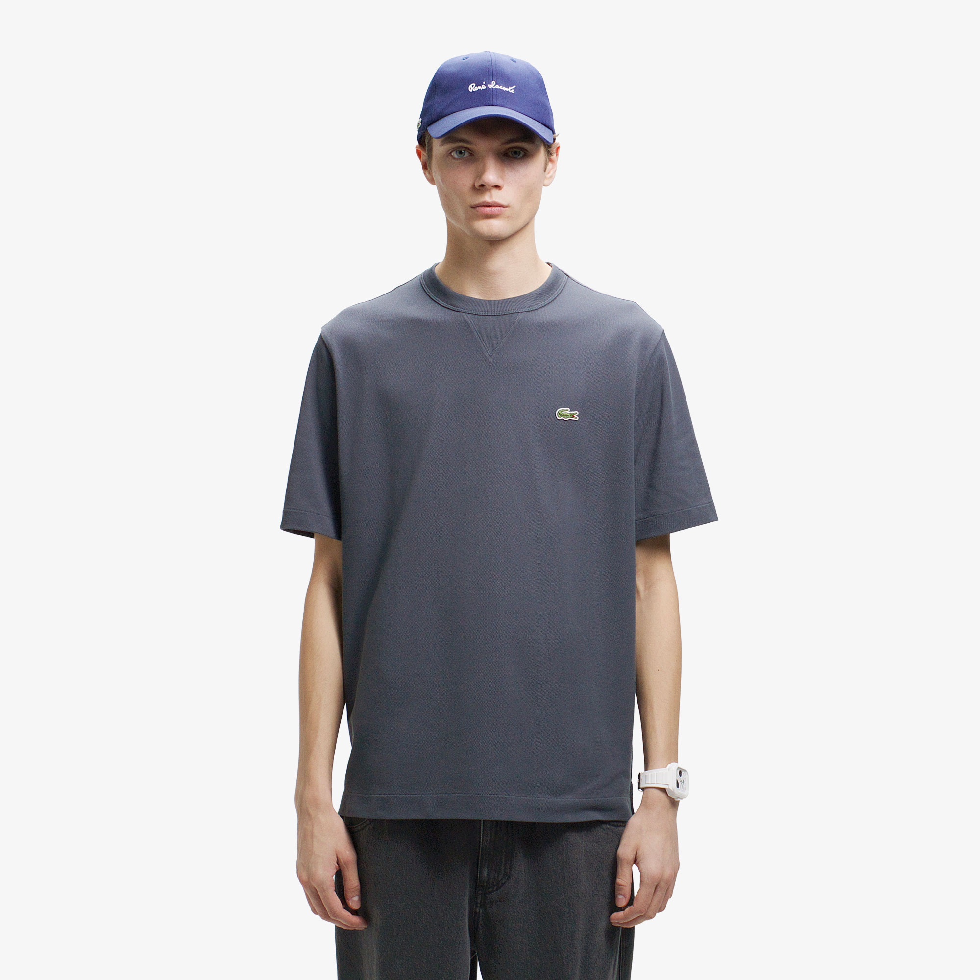 L.12.12アレンジ ガゼット付き鹿の子地Tシャツ