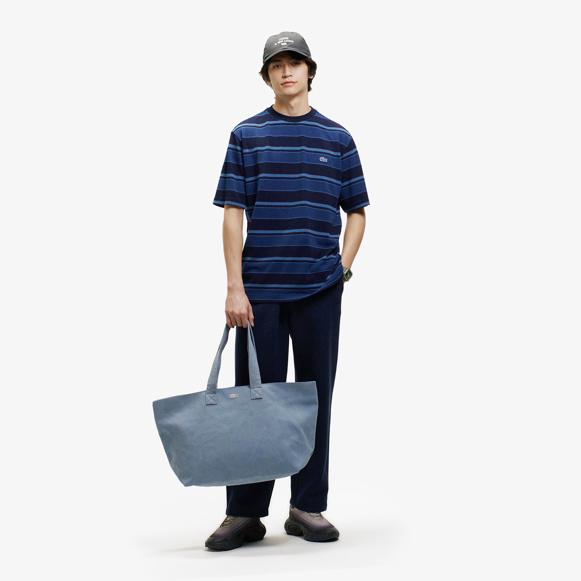 インディゴボーダー Tシャツ