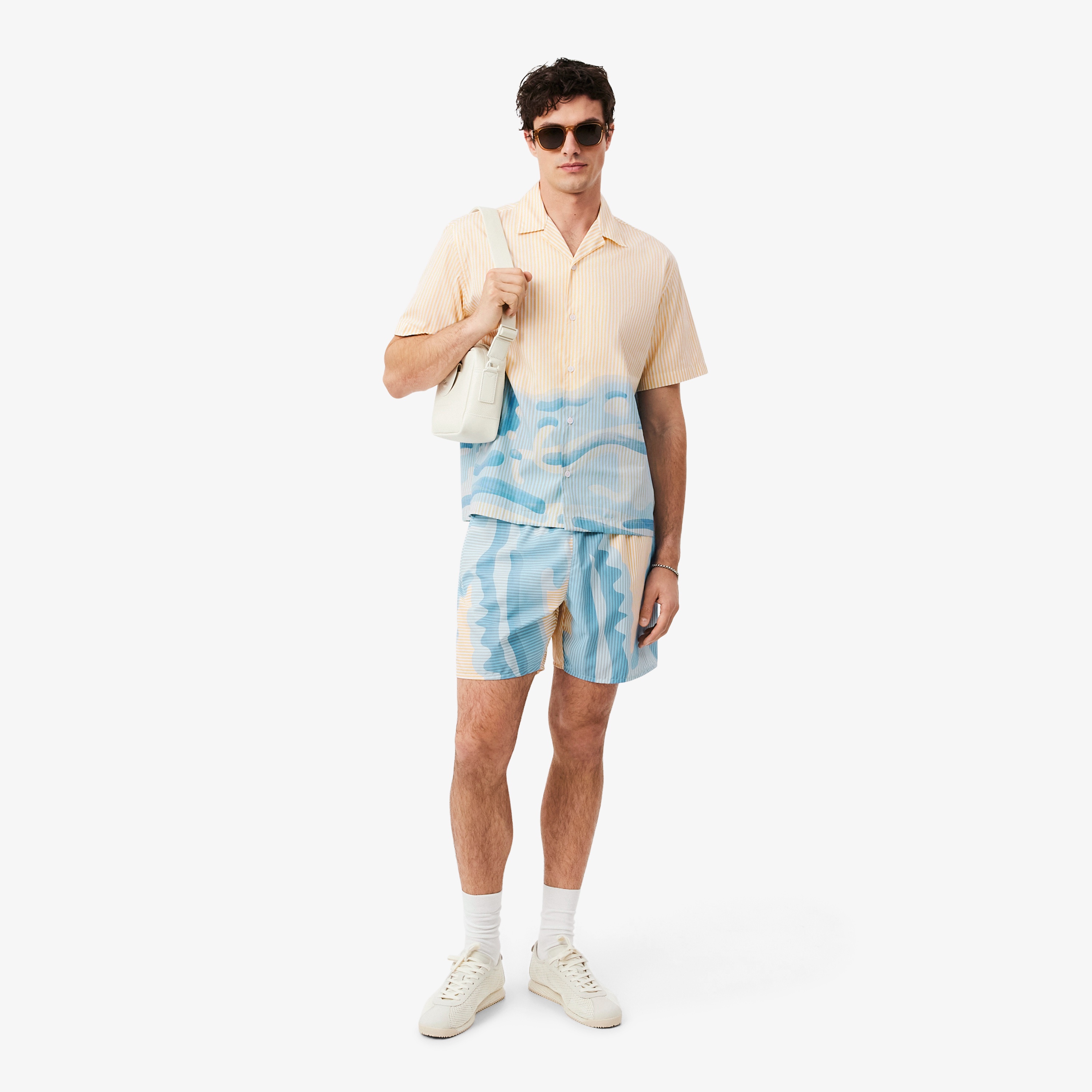 ストライプ&ワニグラフィックスイムショーツ