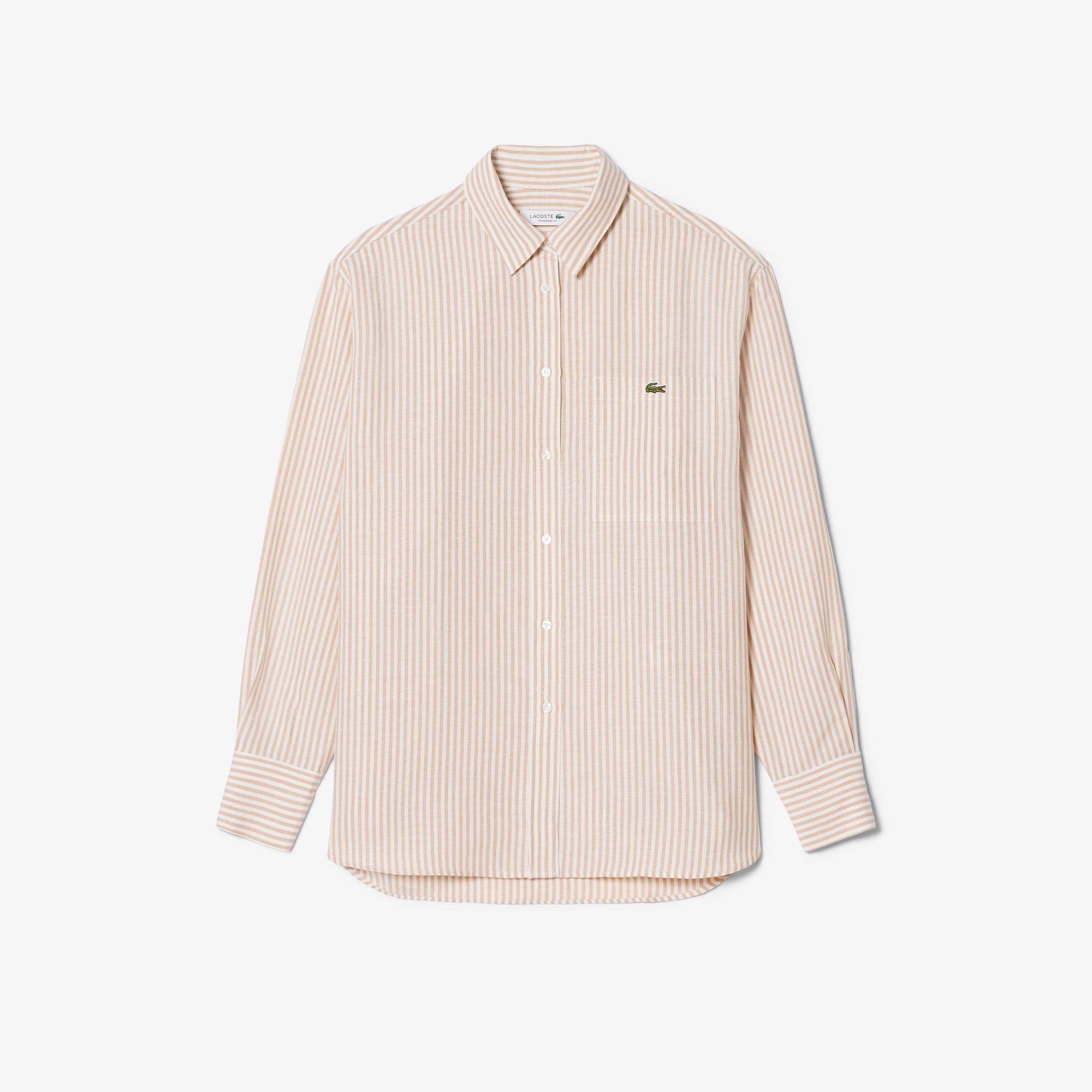 リネン×リヨセルブレンドストライプシャツ