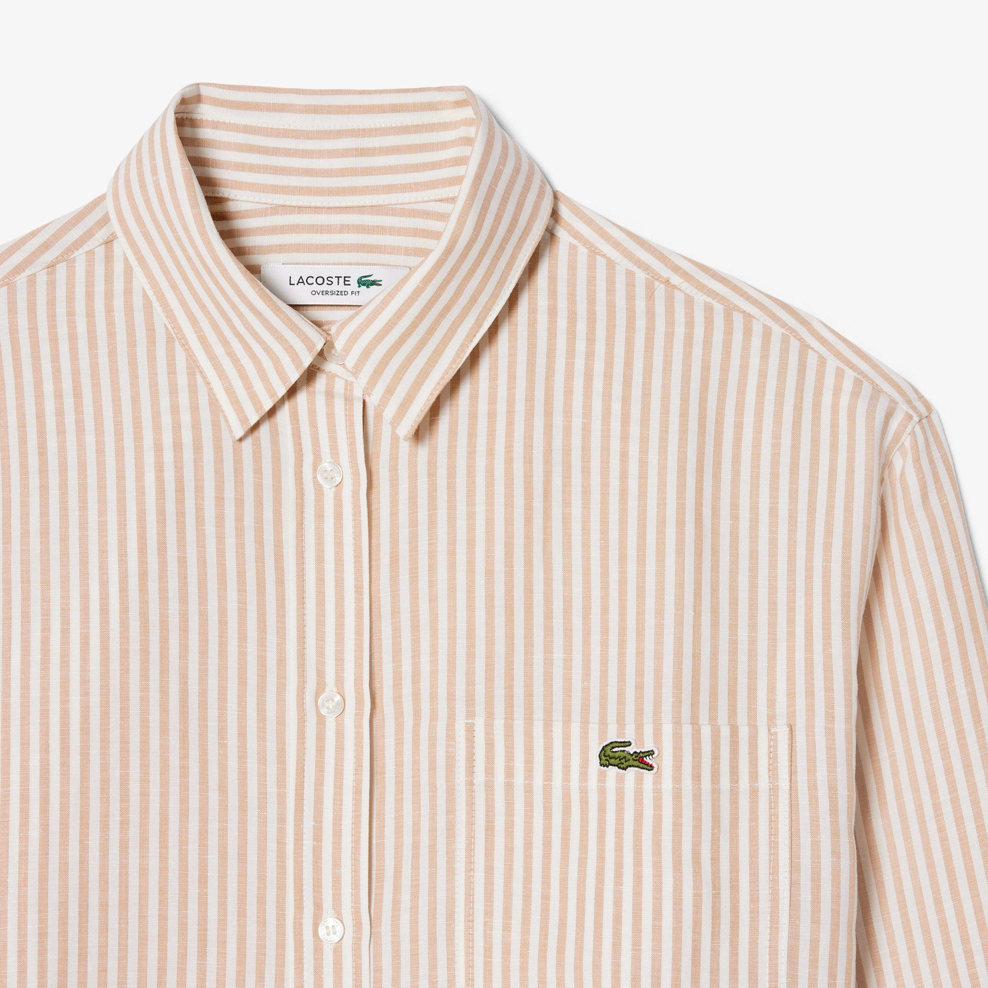 リネン×リヨセルブレンドストライプシャツ