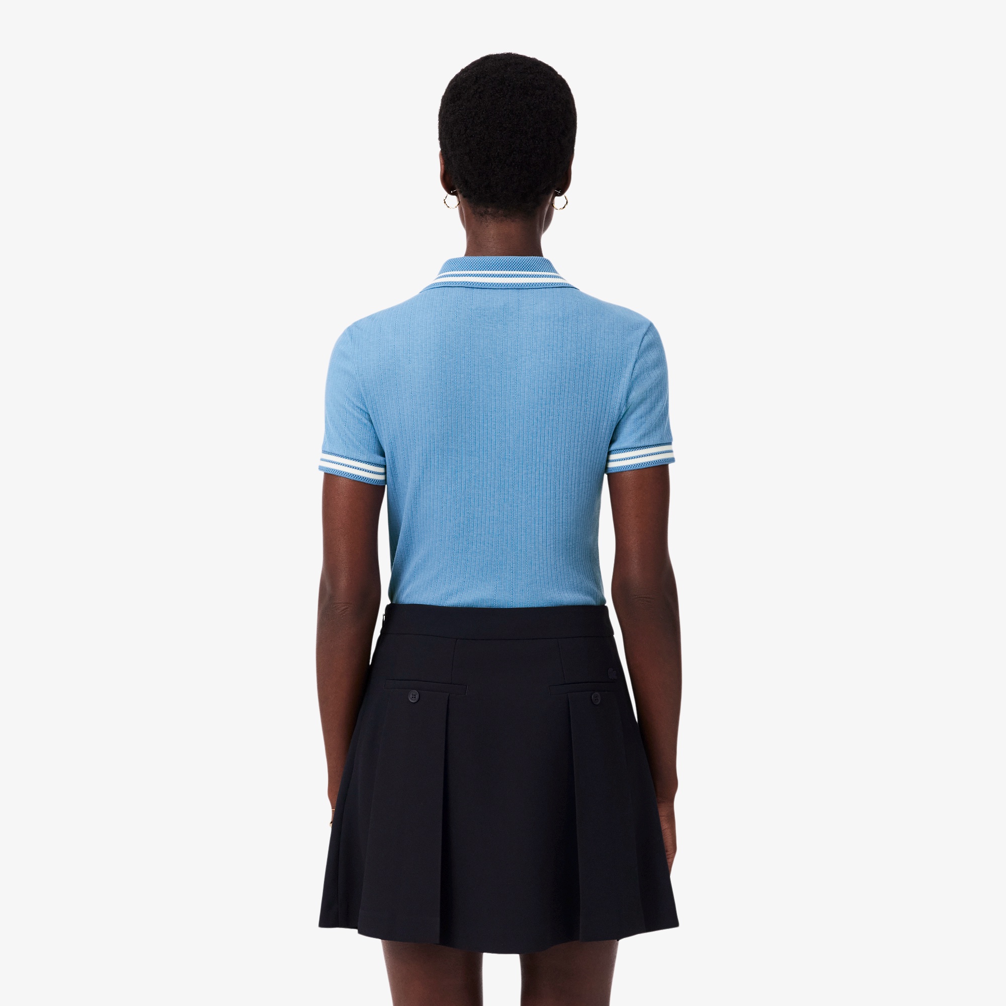 フランスメイド ナローリブニットポロシャツ