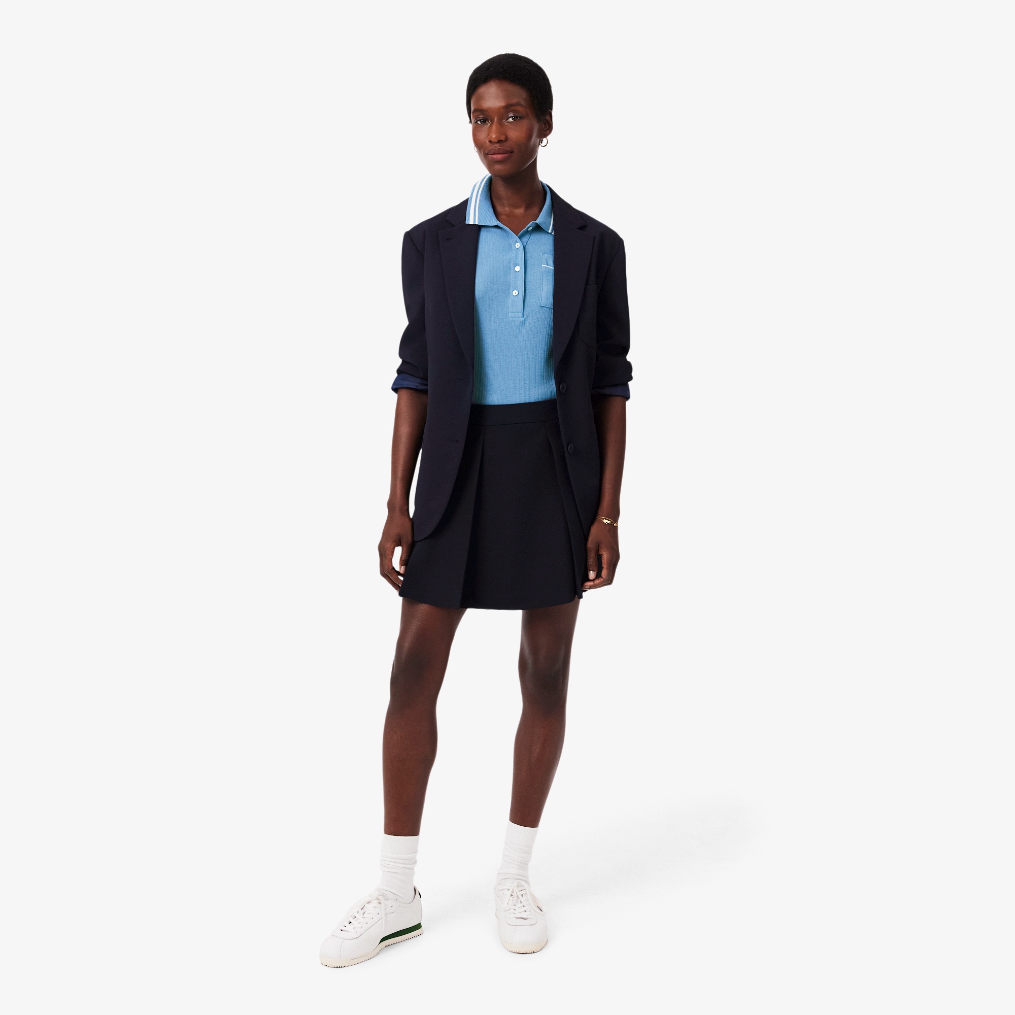 フランスメイド ナローリブニットポロシャツ