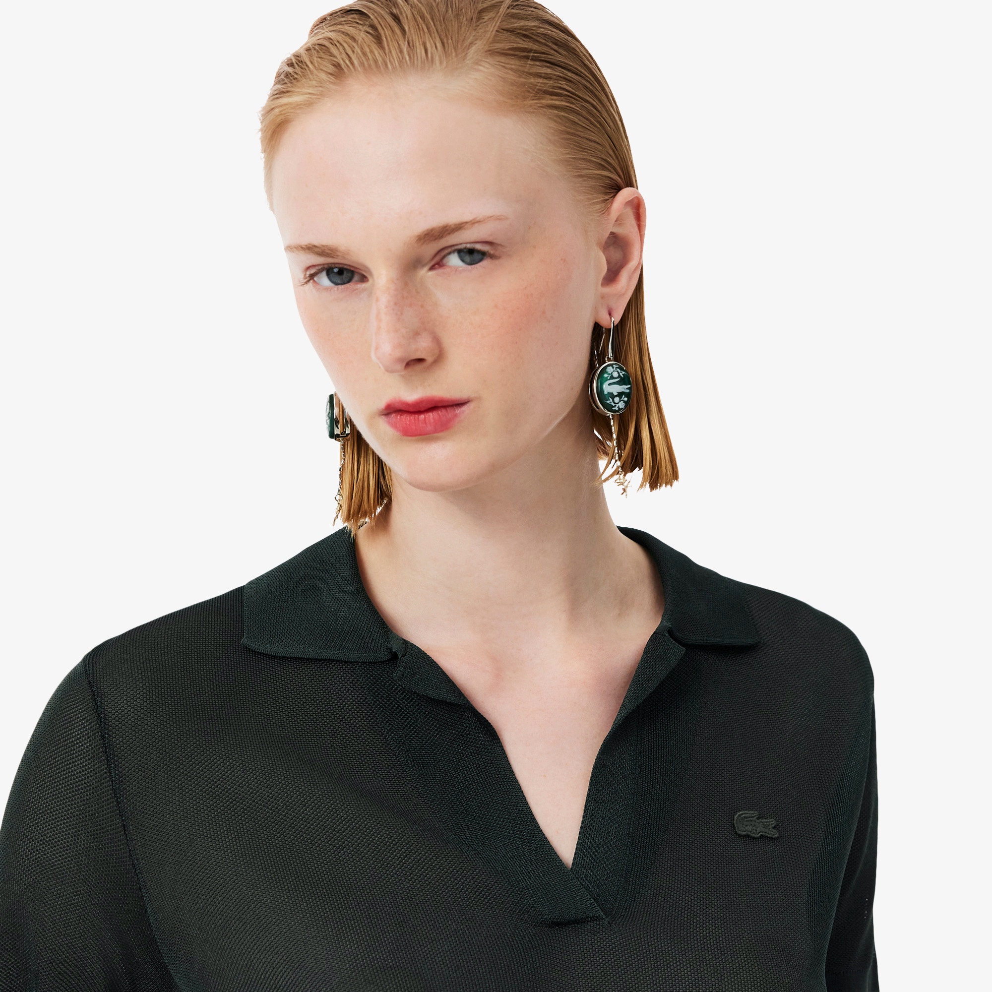 『SS26 Fashion Show』 スリムフィットサテン鹿の子ポロシャツ