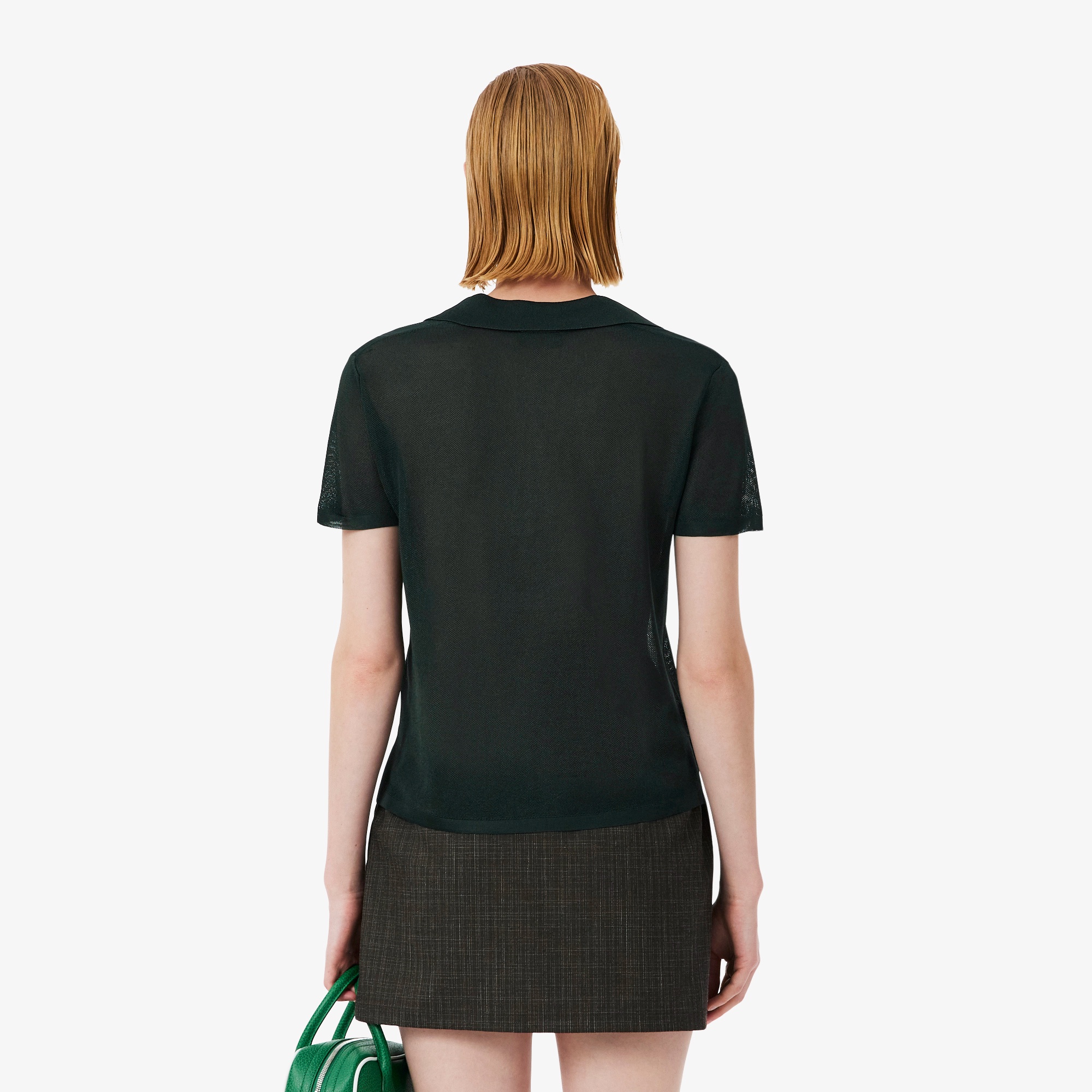 『SS26 Fashion Show』 スリムフィットサテン鹿の子ポロシャツ