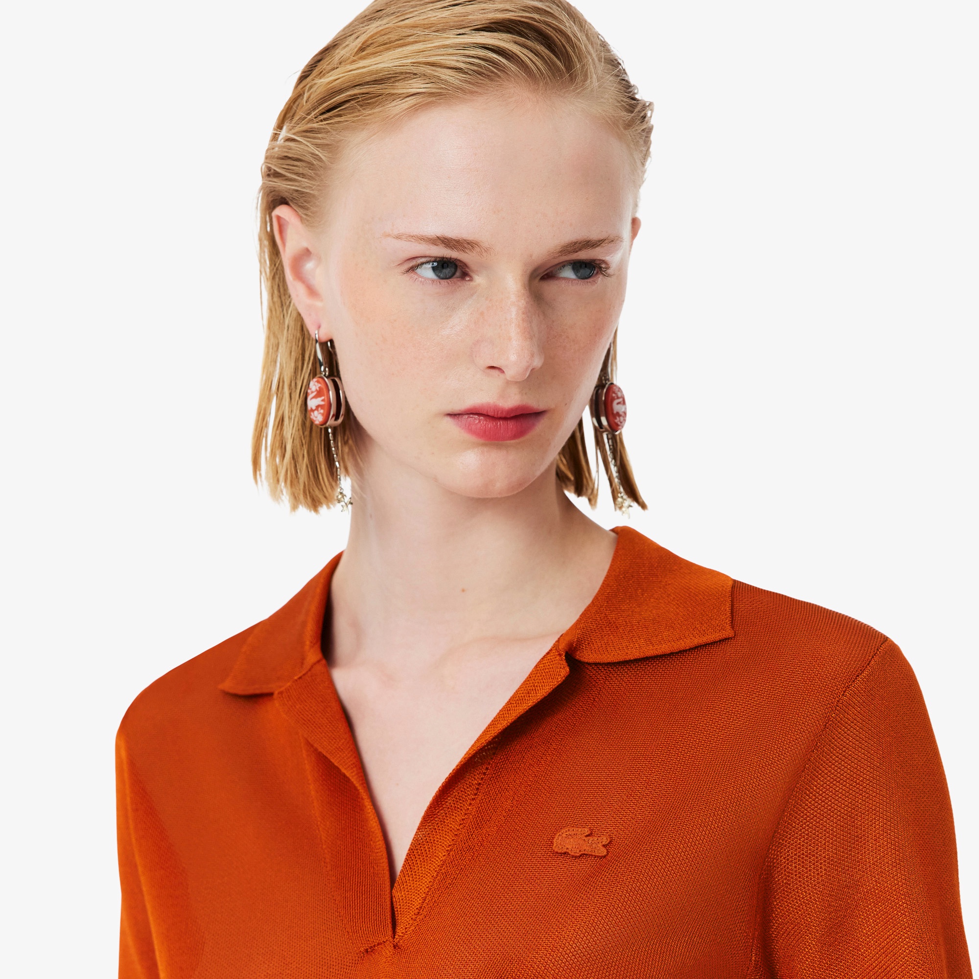 『SS26 Fashion Show』 スリムフィットサテン鹿の子ポロシャツ