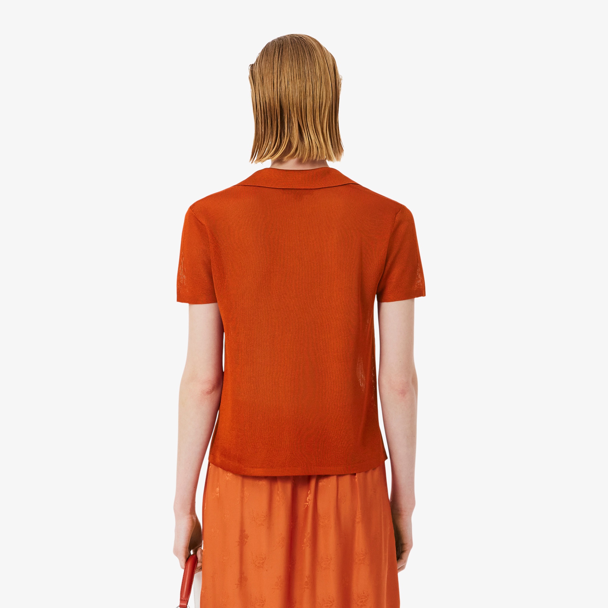 『SS26 Fashion Show』 スリムフィットサテン鹿の子ポロシャツ