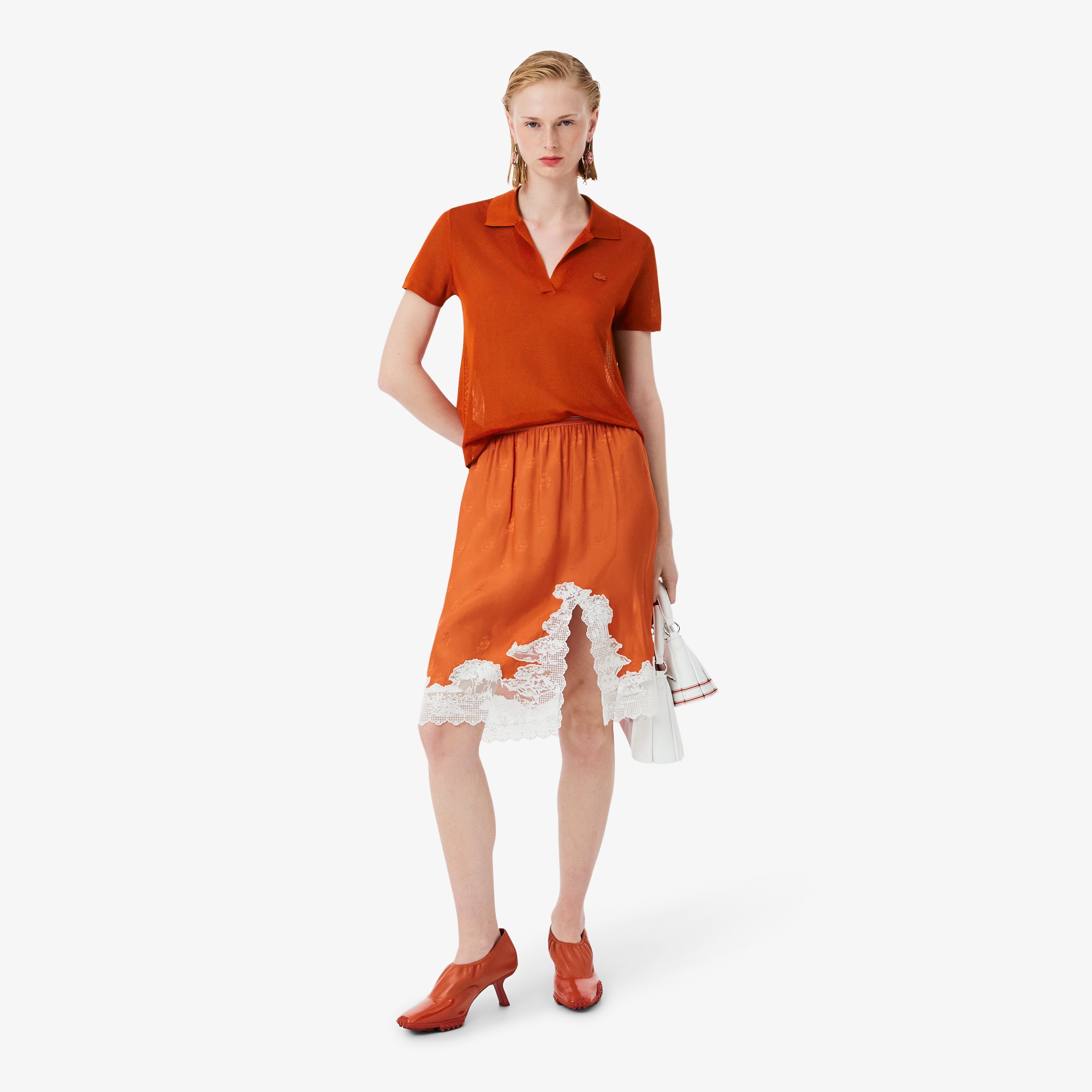 『SS26 Fashion Show』 スリムフィットサテン鹿の子ポロシャツ