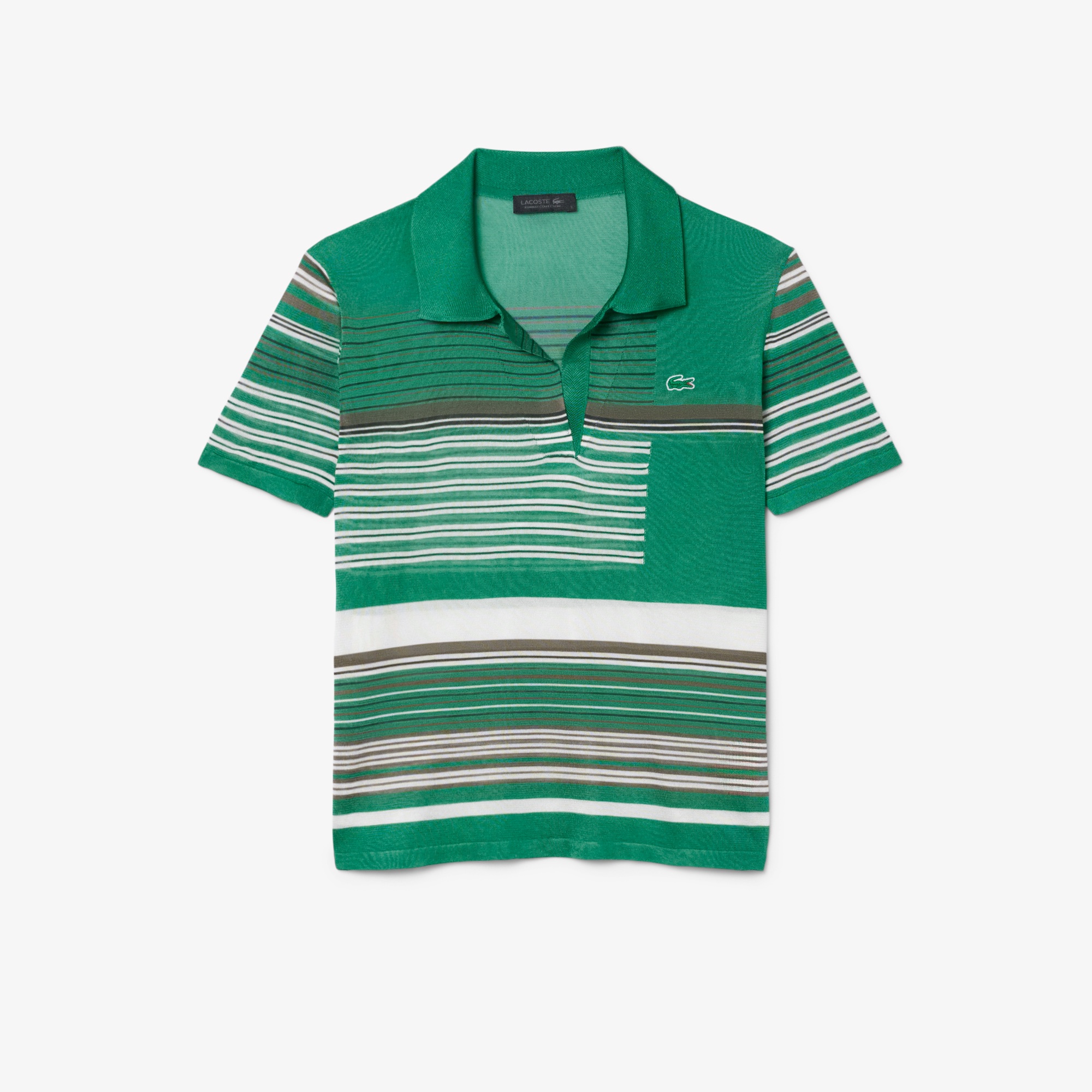 『SS26 Fashion Show』 ランダムボーダーサテン鹿の子ポロシャツ