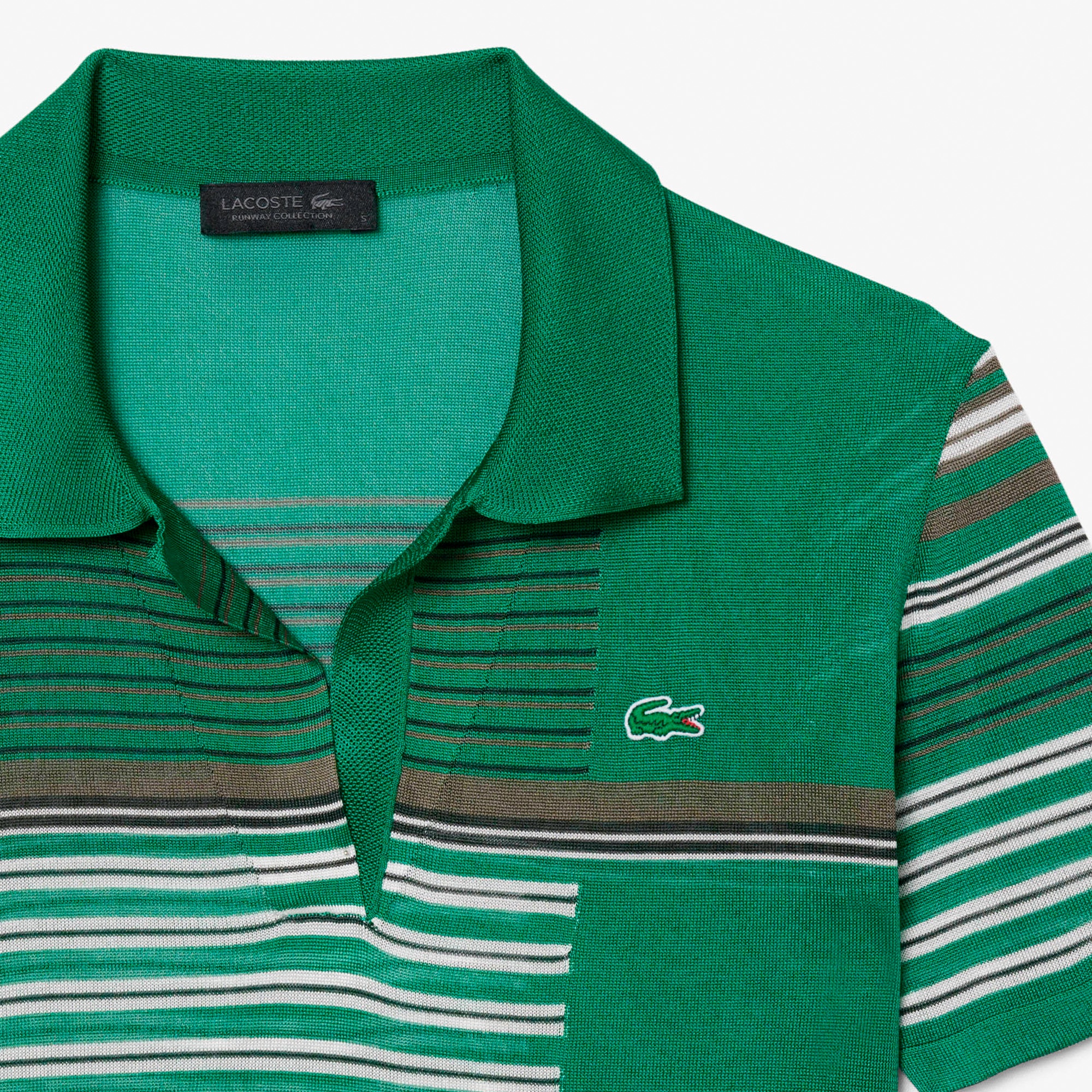 『SS26 Fashion Show』 ランダムボーダーサテン鹿の子ポロシャツ