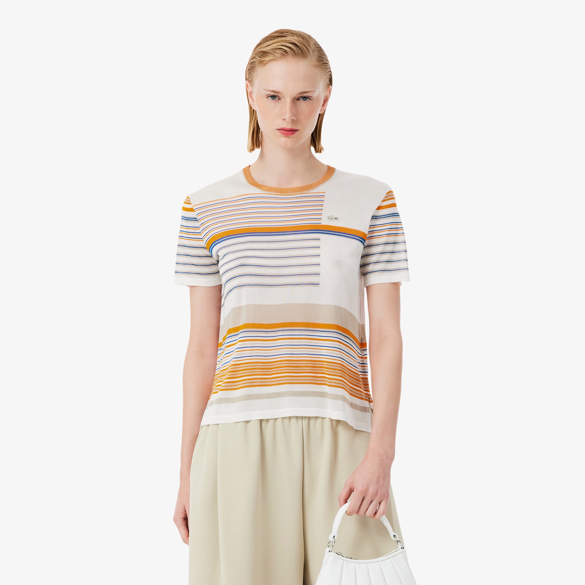 『SS26 Fashion Show』 マルチボーダーサテンジャージTシャツ