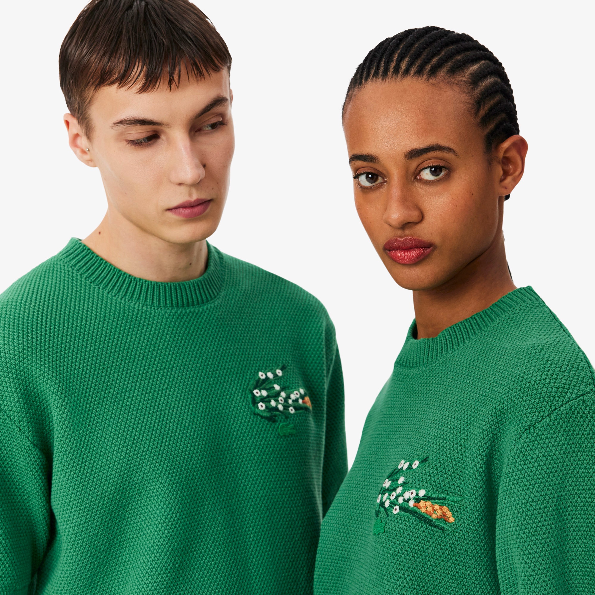 『SS26 Fashion Show』  フローラルワニロゴステッチダブル鹿の子ニットTシャツ