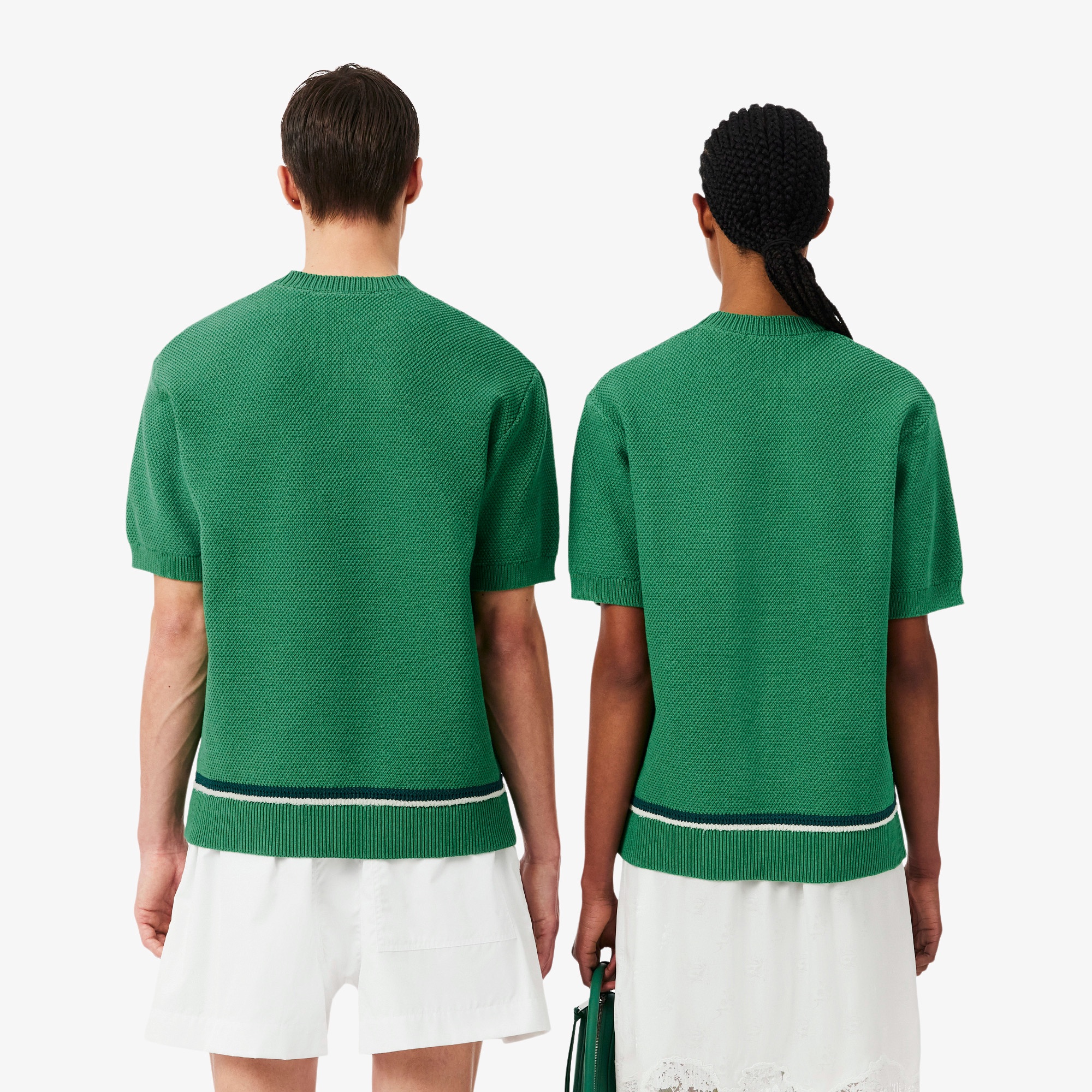 『SS26 Fashion Show』  フローラルワニロゴステッチダブル鹿の子ニットTシャツ