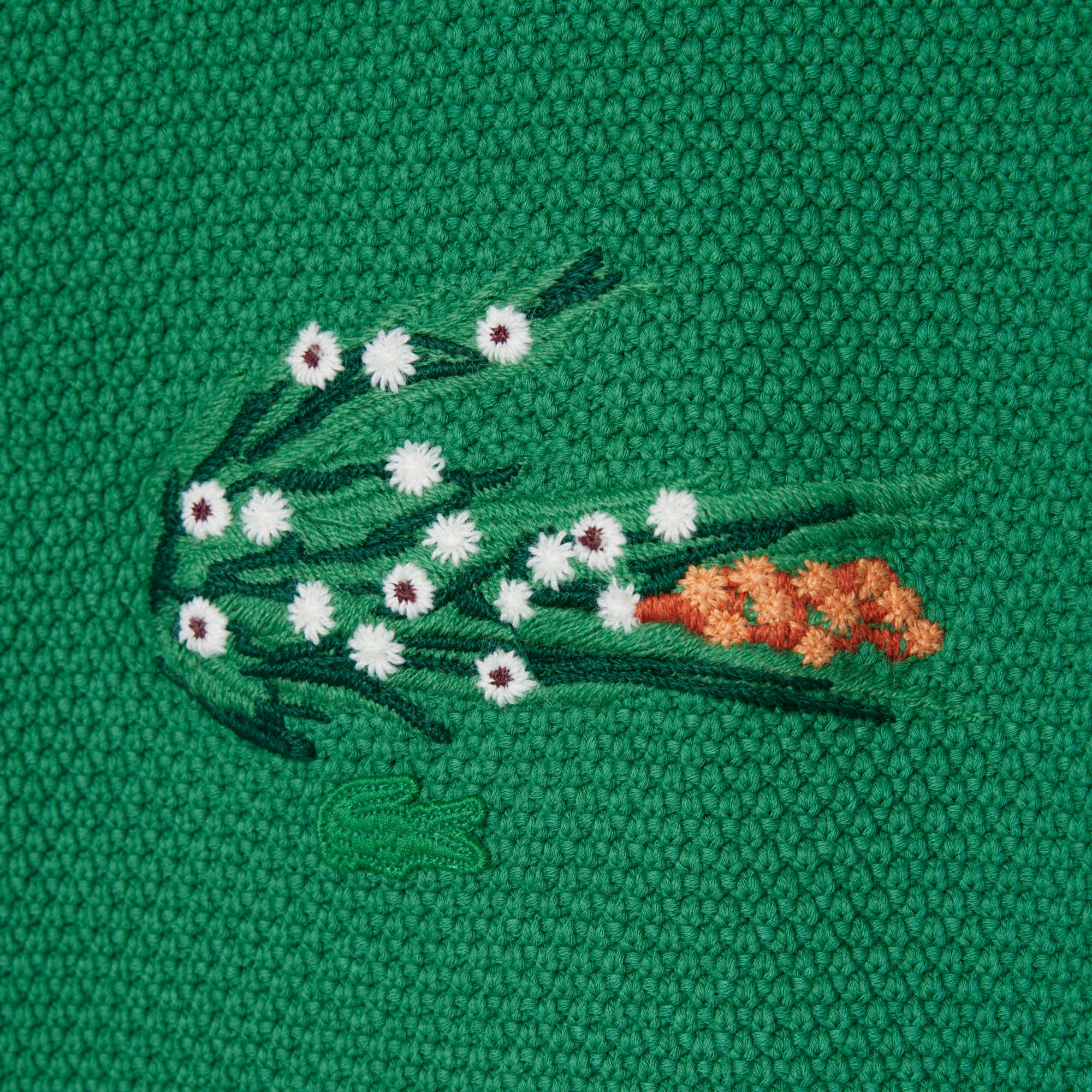 『SS26 Fashion Show』  フローラルワニロゴステッチダブル鹿の子ニットTシャツ