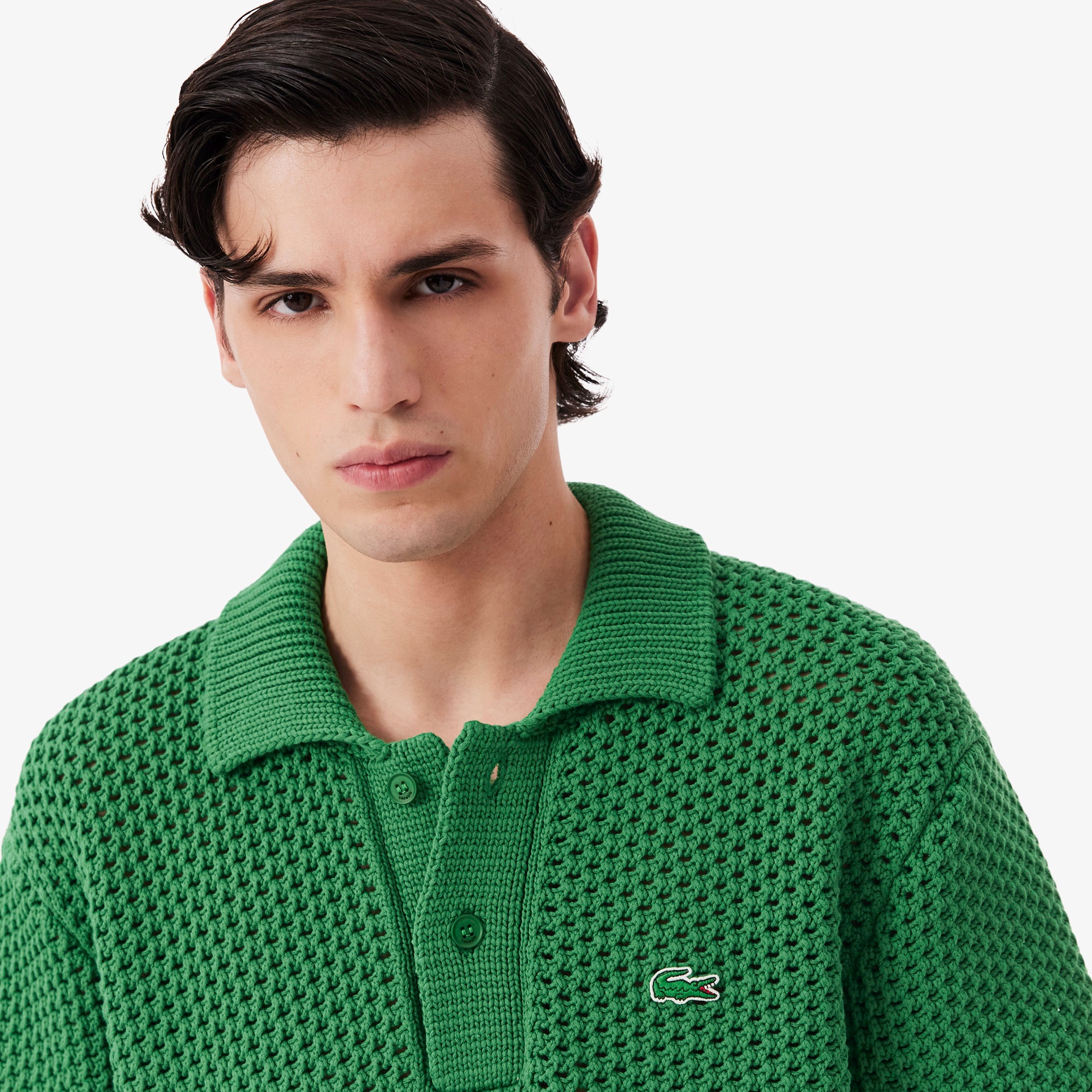 『SS26 Fashion Show』 レースボーダーポロカラーセーター