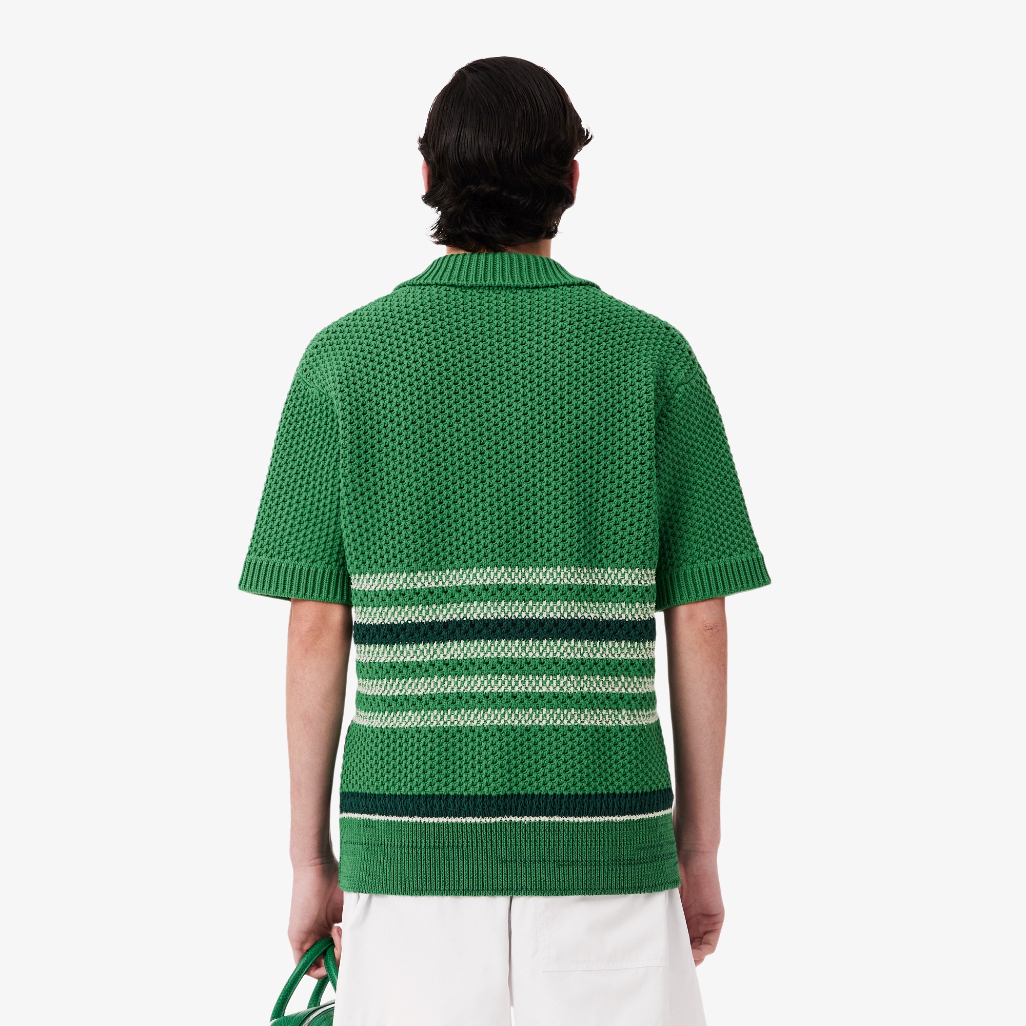 『SS26 Fashion Show』 レースボーダーポロカラーセーター