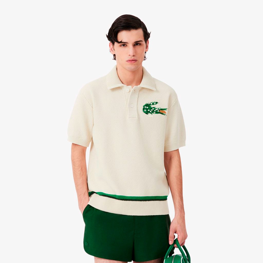 『SS26 Fashion Show』 フローラルワニロゴ鹿の子ポロカラーニット