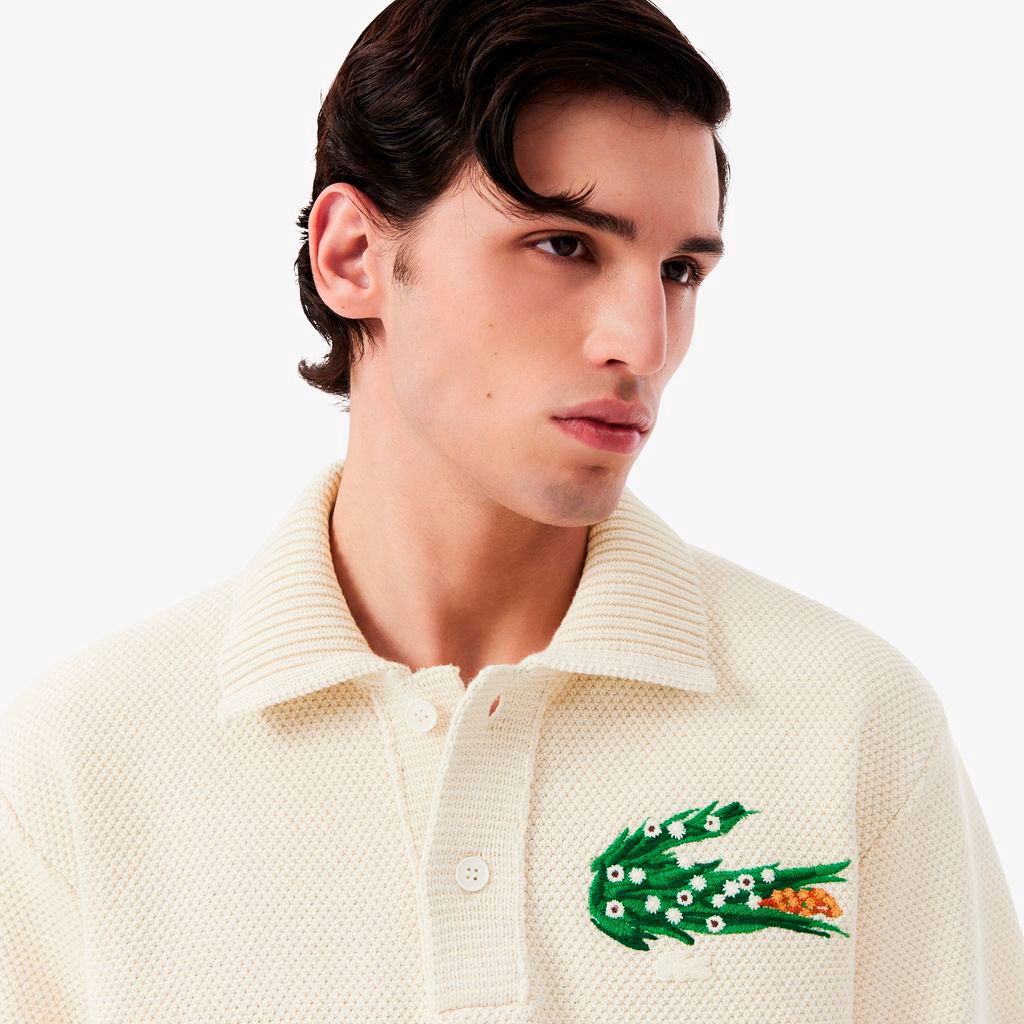 『SS26 Fashion Show』 フローラルワニロゴ鹿の子ポロカラーニット