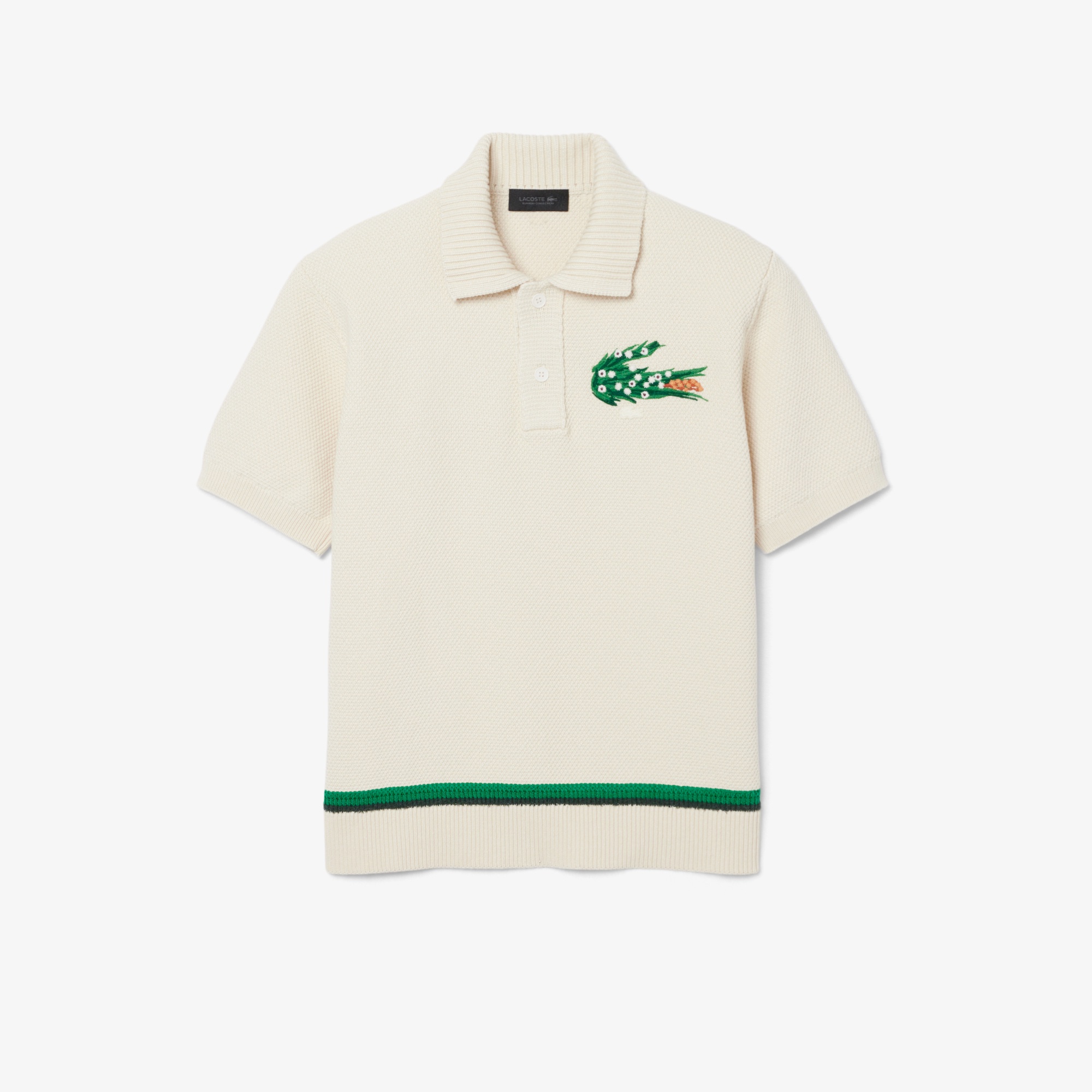 『SS26 Fashion Show』 フローラルワニロゴ鹿の子ポロカラーニット