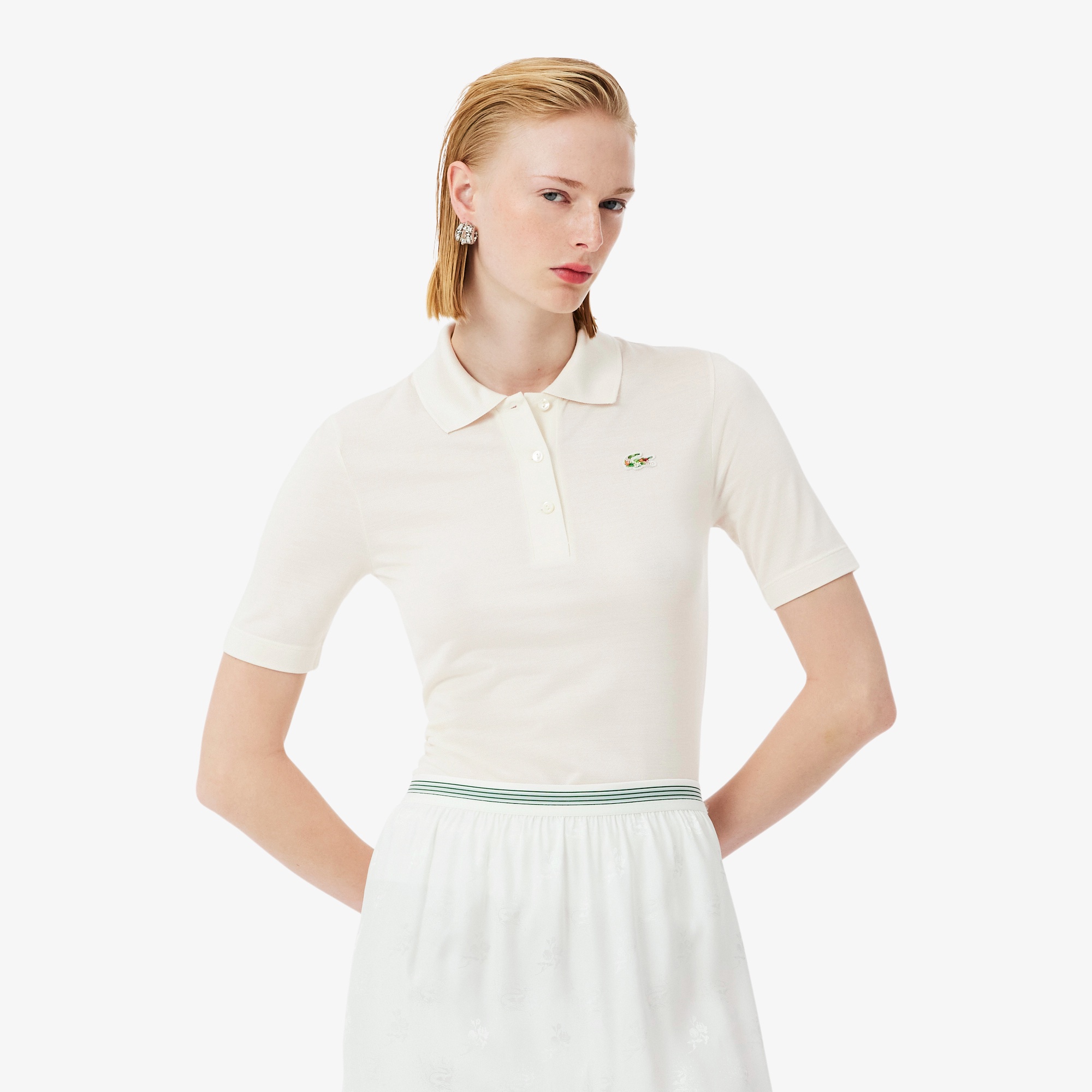 『SS26 Fashion Show』 ビーズワニロゴシルク鹿の子ポロシャツ