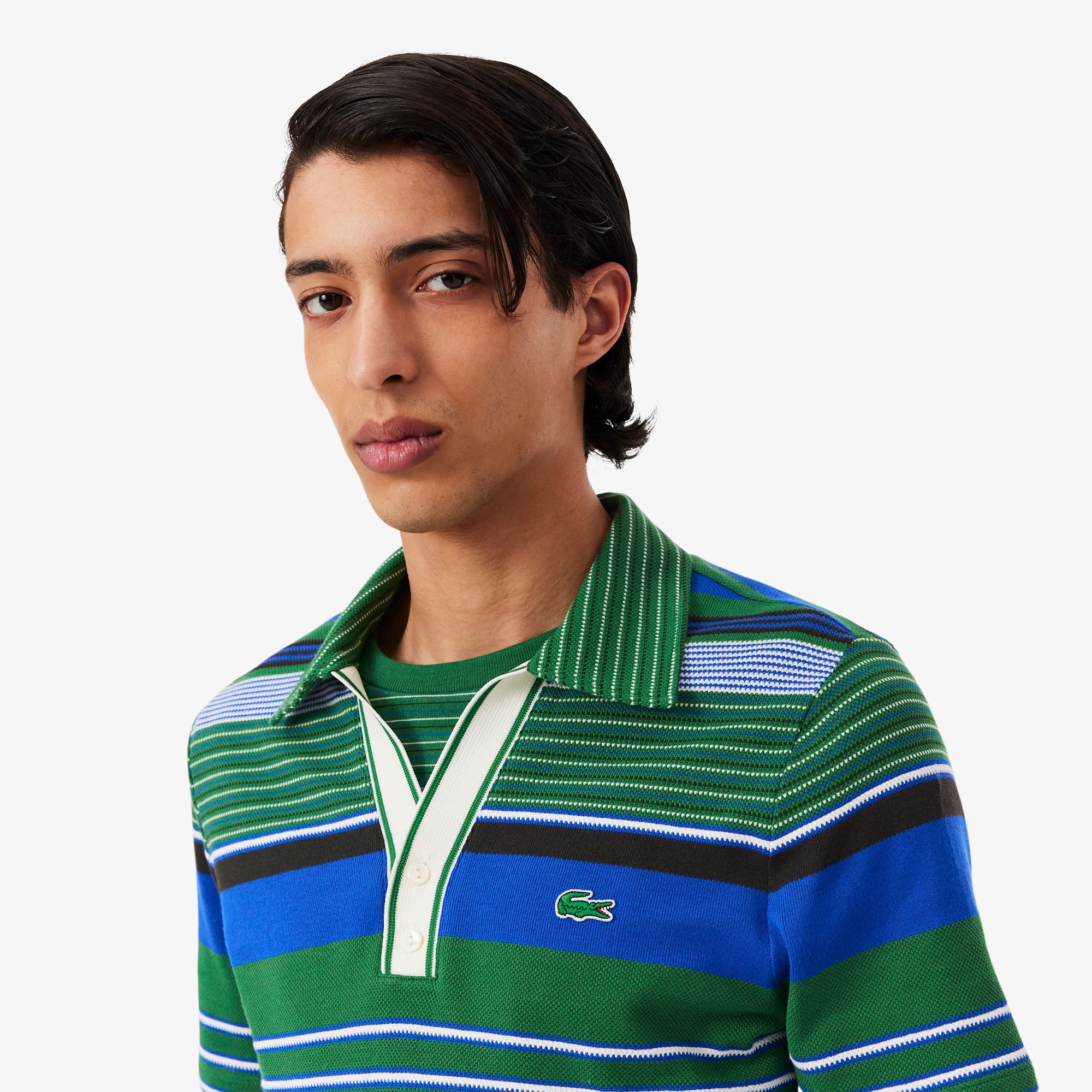 『SS26 Fashion Show』 マルチボーダーVネックポロシャツ