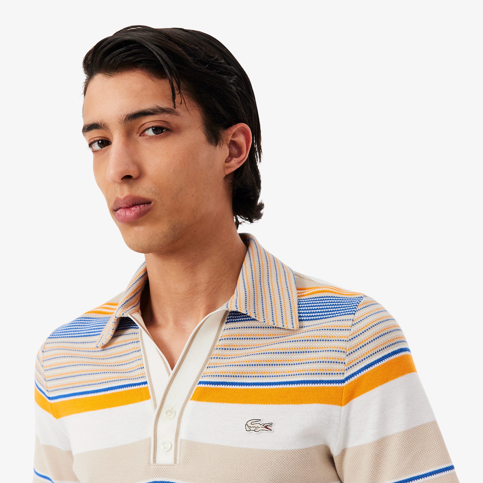 『SS26 Fashion Show』 マルチボーダーVネックポロシャツ