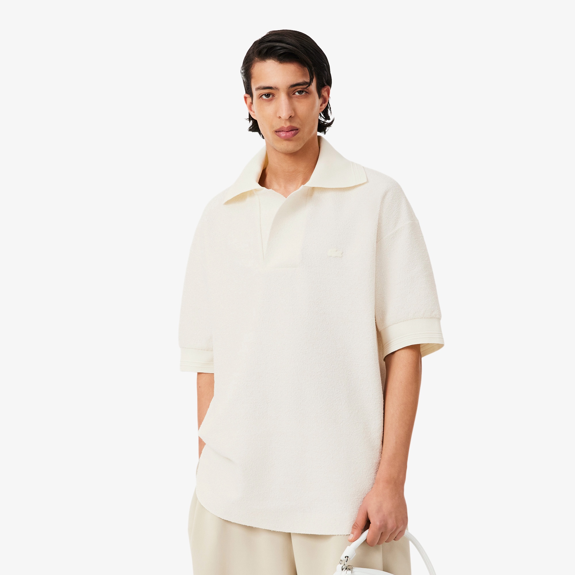 『SS26 Fashion Show』 パイル調ニット オープンカラーポロシャツ