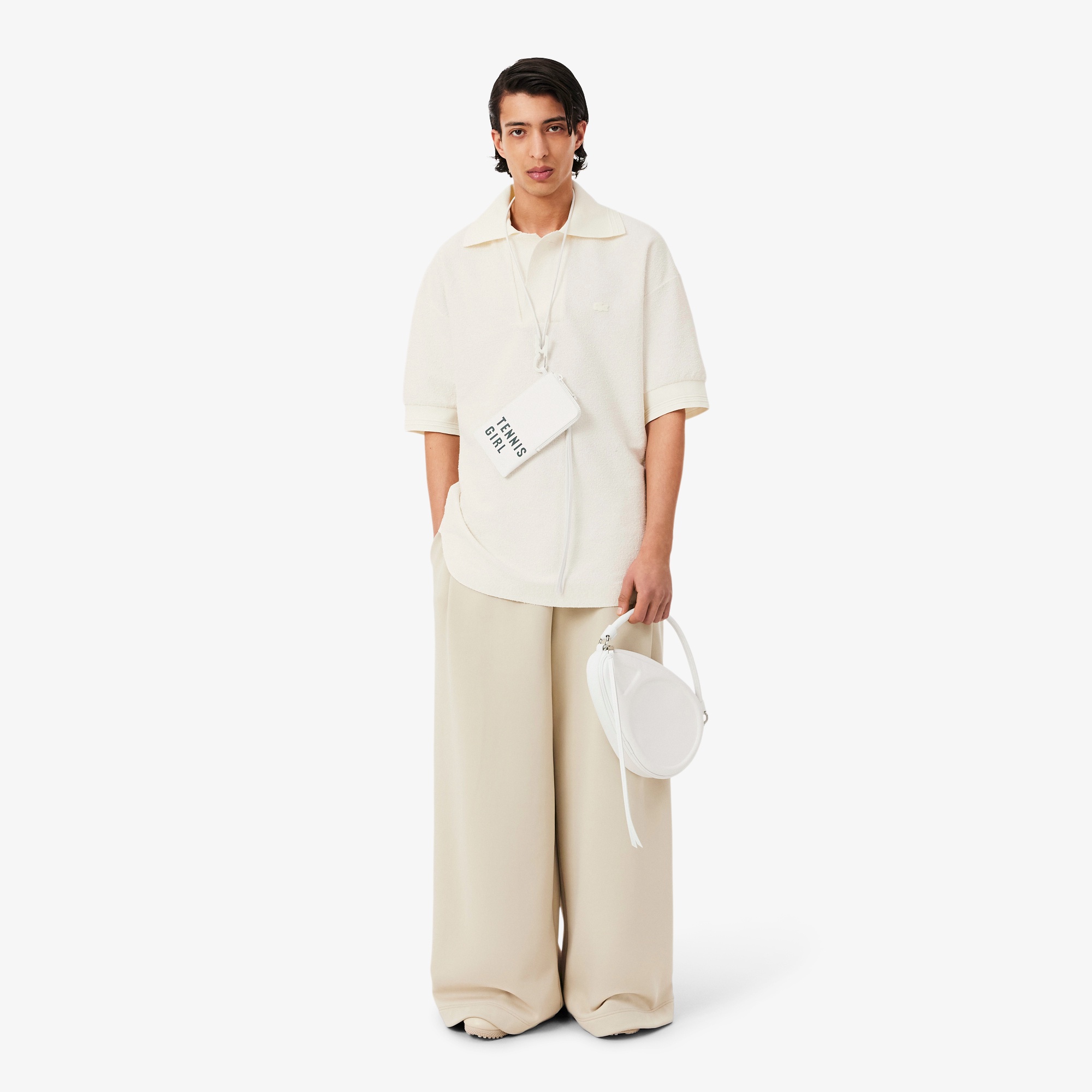 『SS26 Fashion Show』 パイル調ニット オープンカラーポロシャツ