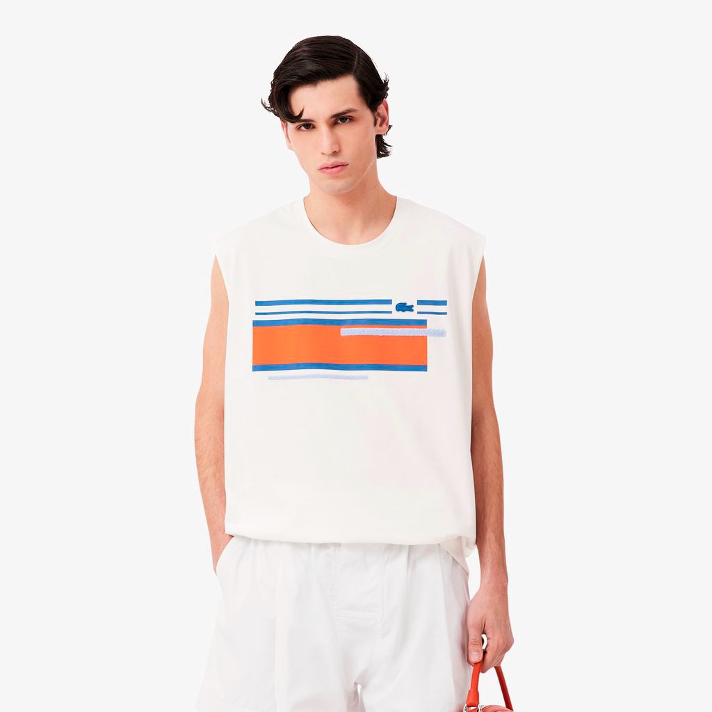 『SS26 Fashion Show』 テクスチャーストライプノースリーブTシャツ