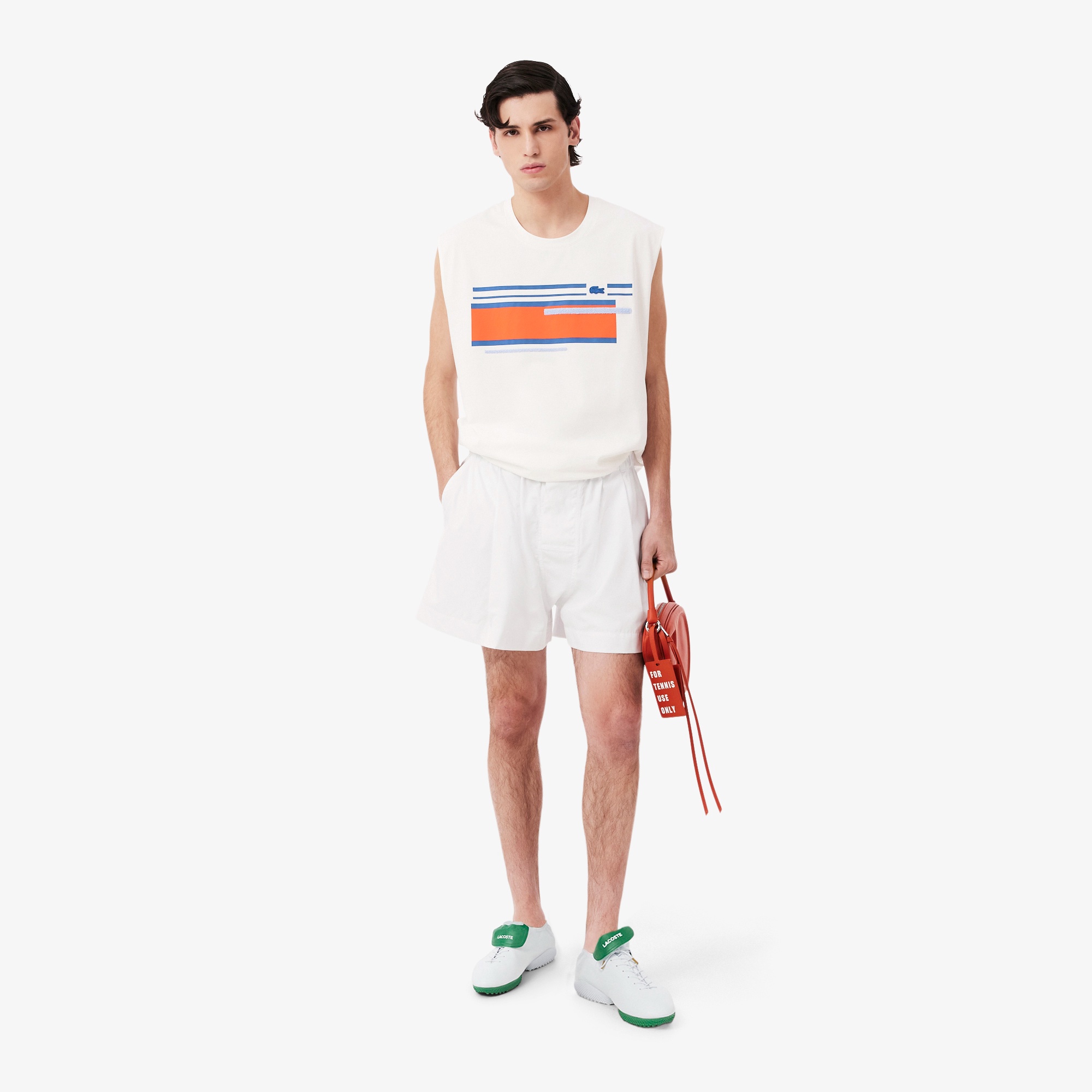 『SS26 Fashion Show』 テクスチャーストライプノースリーブTシャツ