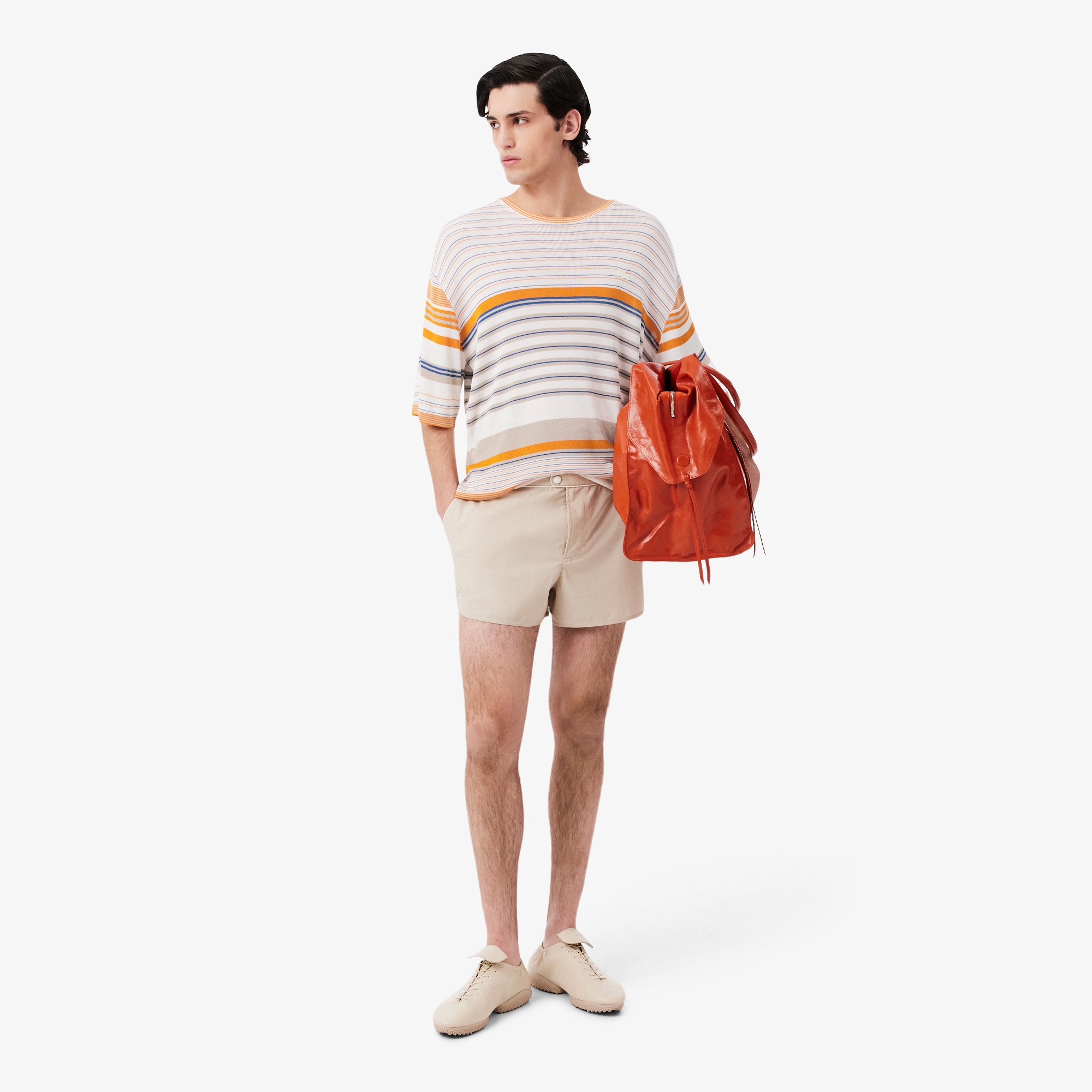 『SS26 Fashion Show』 マルチボーダーレーヨンジャージTシャツ