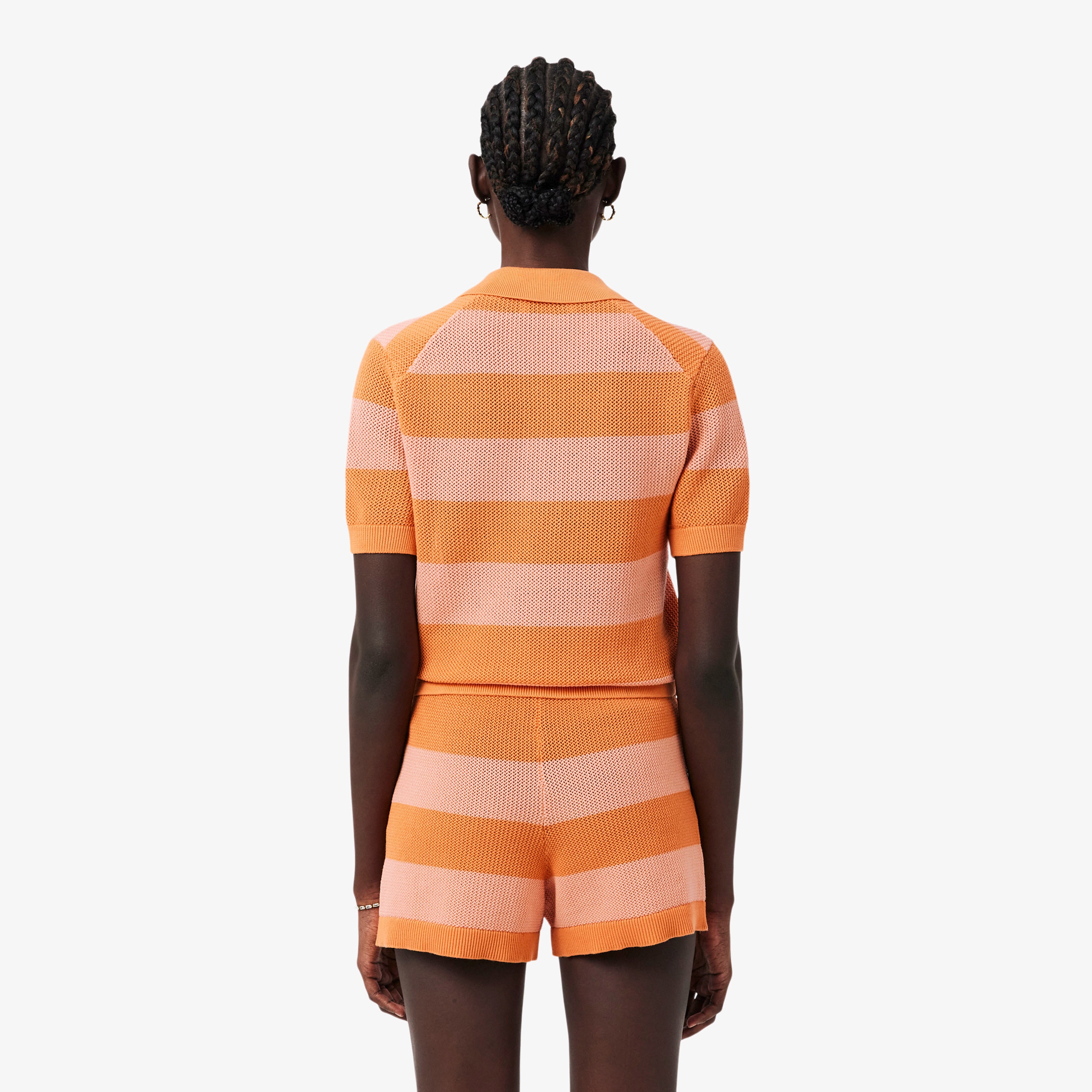 ファットボーダーメッシュニットポロシャツ