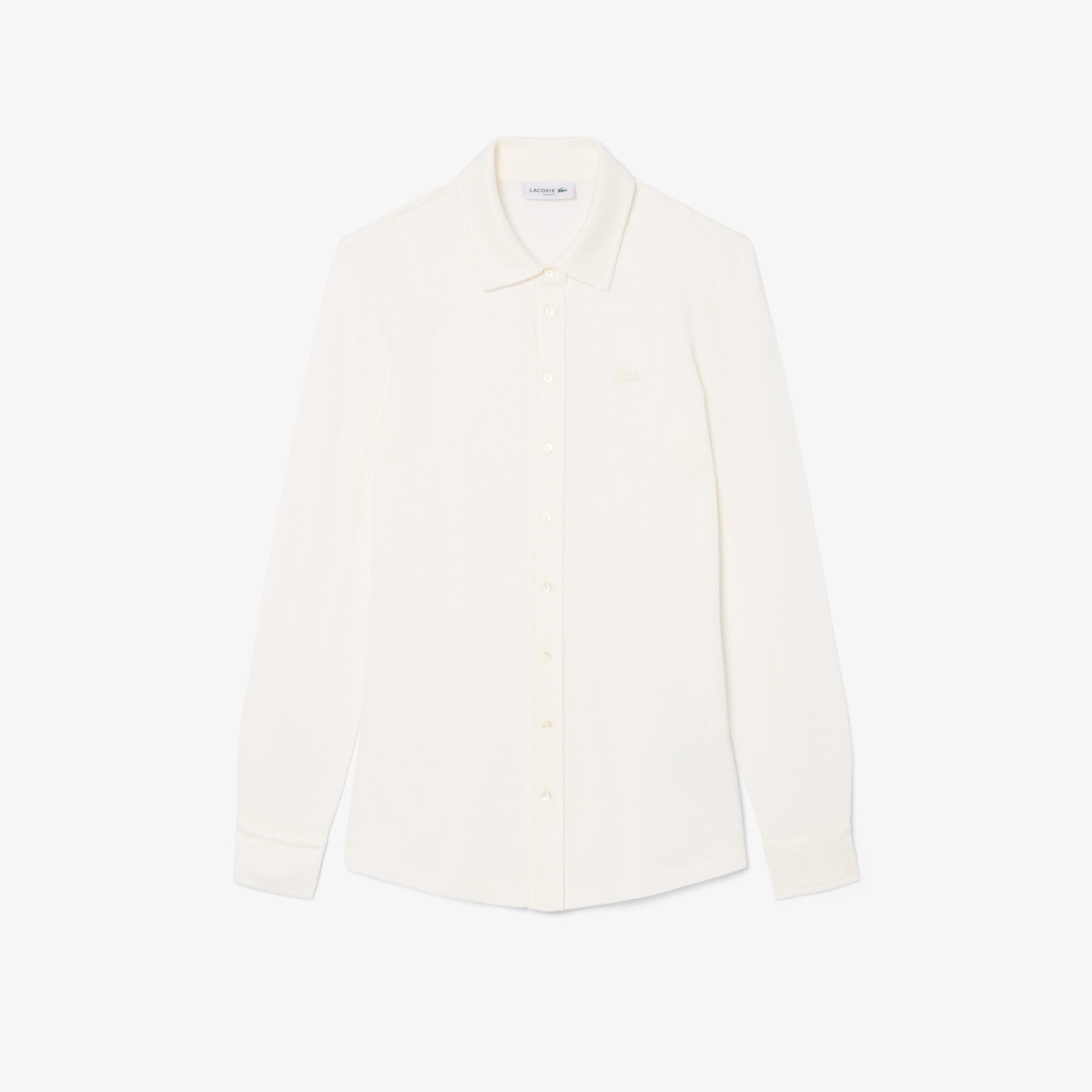 グロッシー鹿の子地ロングスリーブポロシャツ