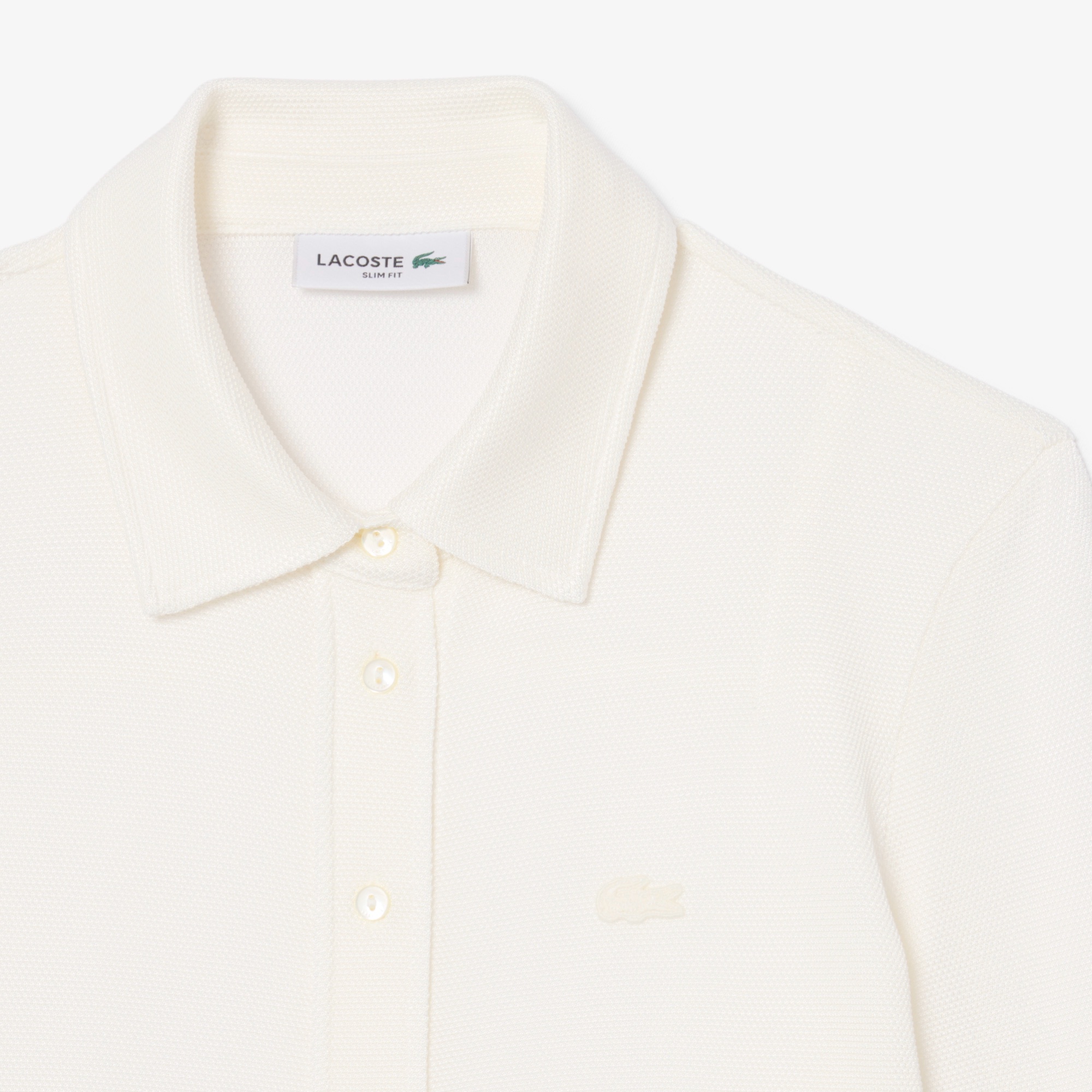 グロッシー鹿の子地ロングスリーブポロシャツ