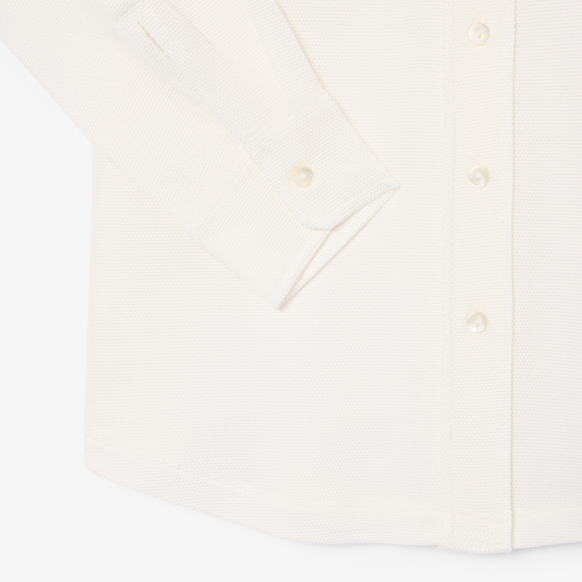 グロッシー鹿の子地ロングスリーブポロシャツ