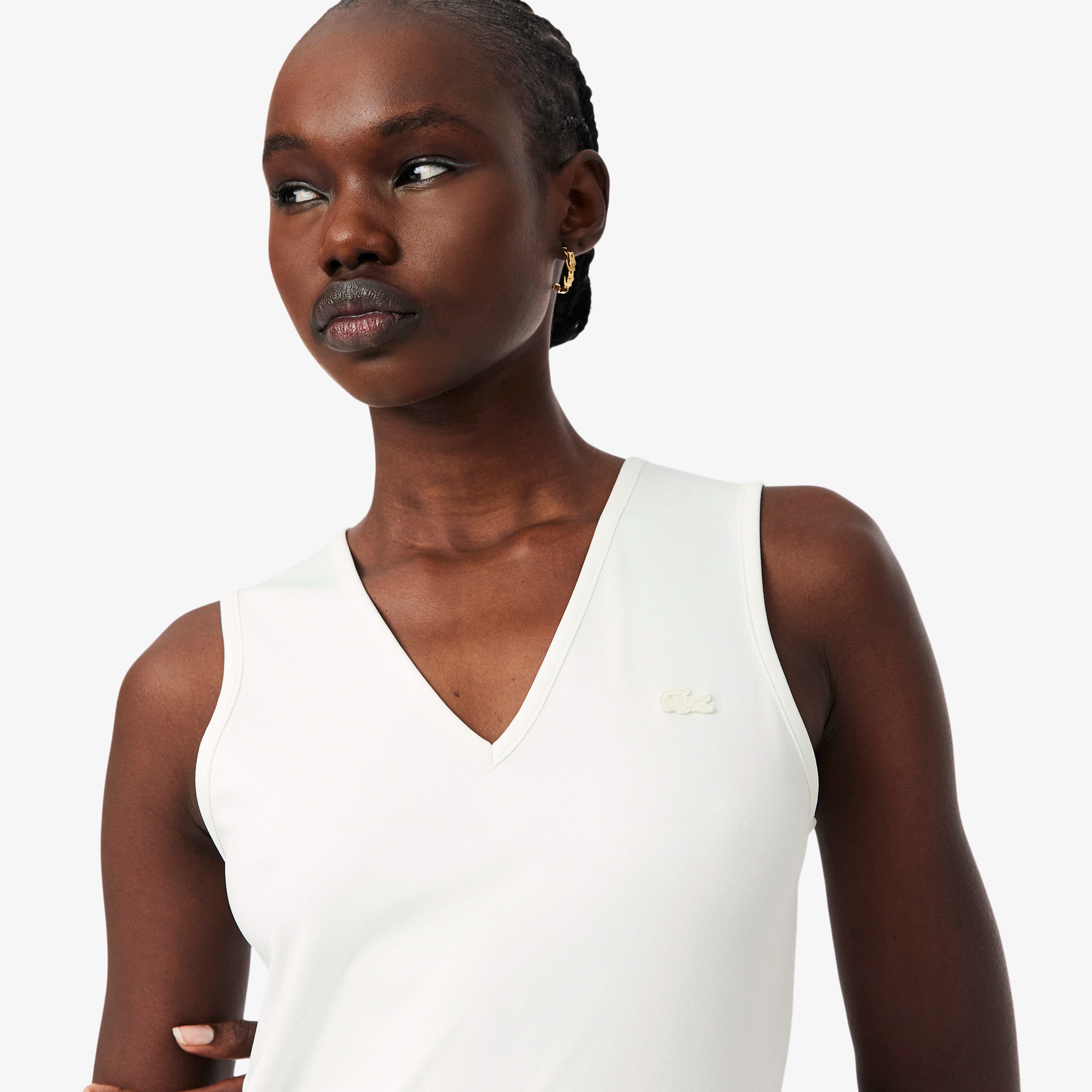 スリーブレスプリーツロングドレス